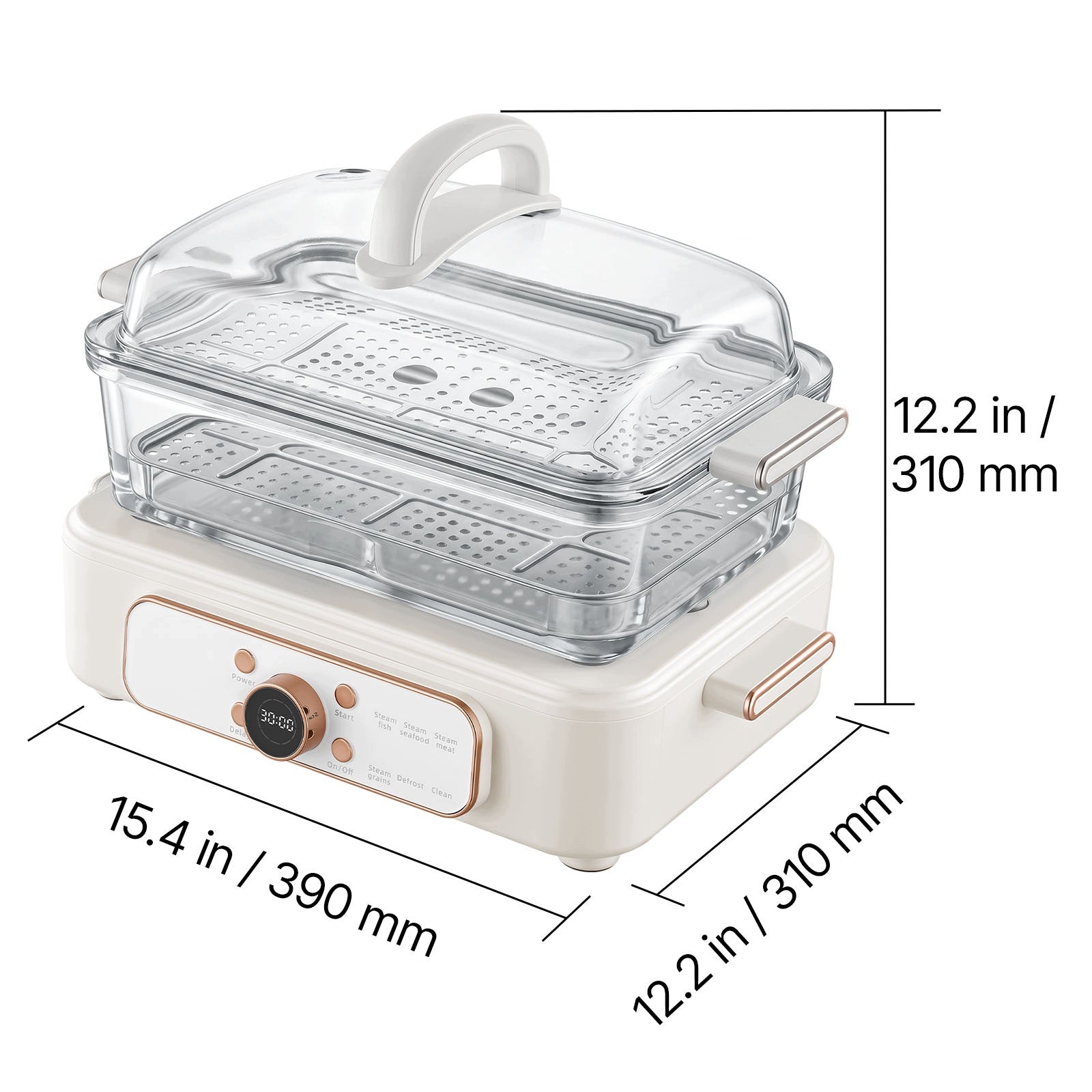 Electric Steamer 1200W 6L With Predefined Programs For 1 – 3 Persons Manufacturer code YJJXDZG1C120