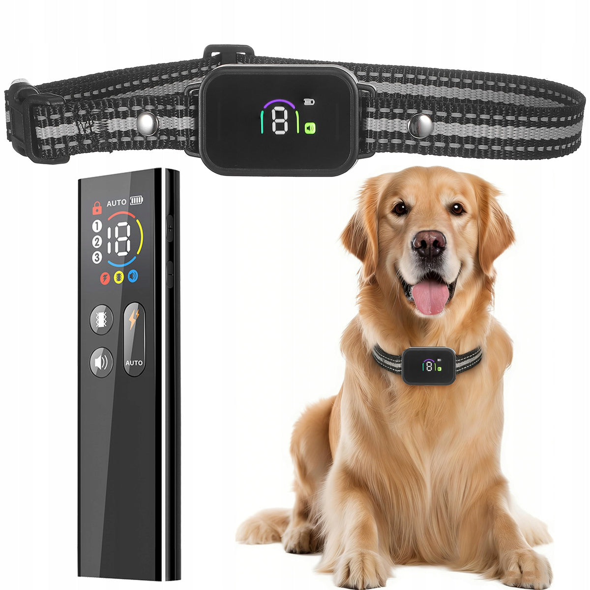 Electric Training Collar for Dog + Anti-Bark Collar 2in1 with Remote 800m
