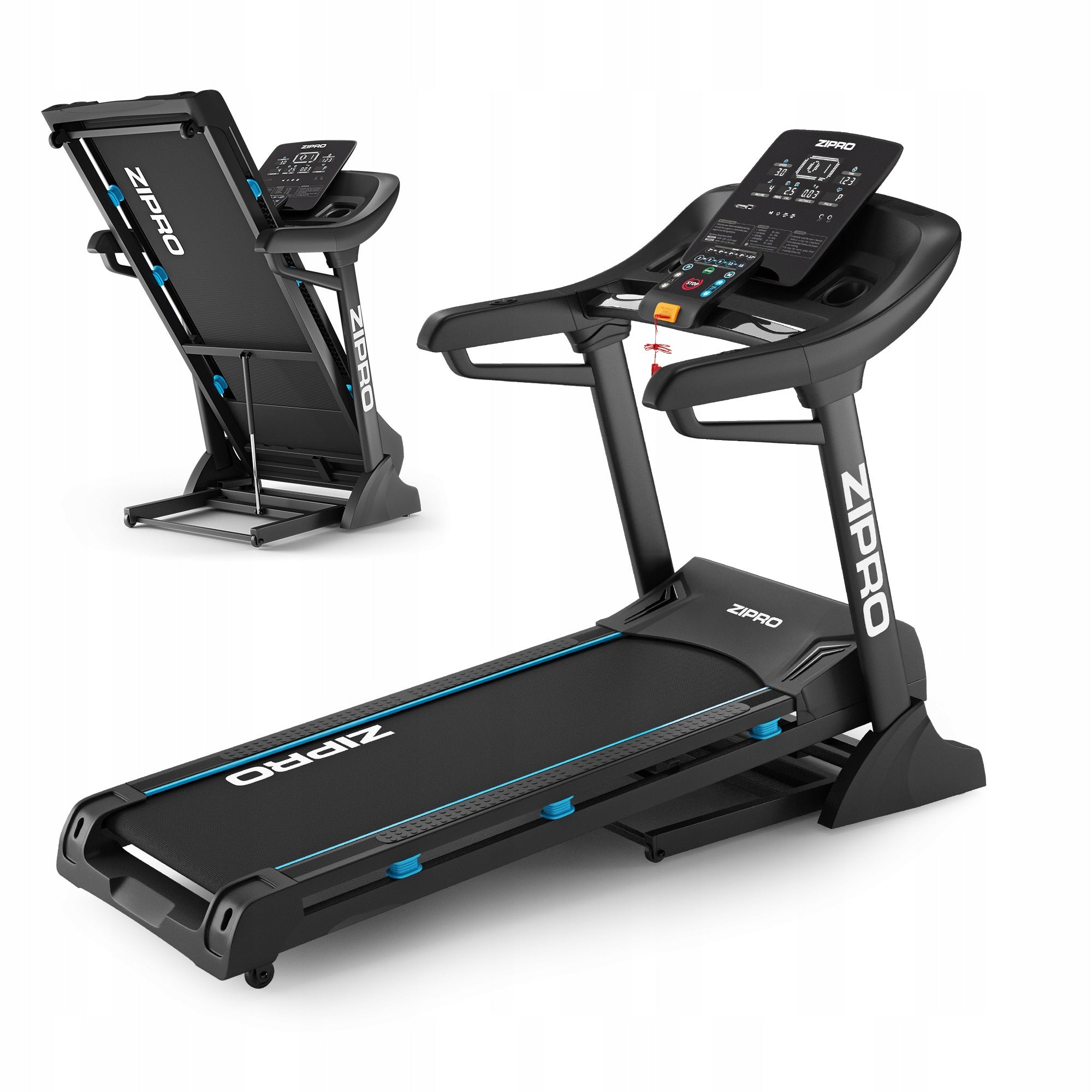 Electric Training Treadmill Folding Shock Absorption Belt Adjustment - Zipro