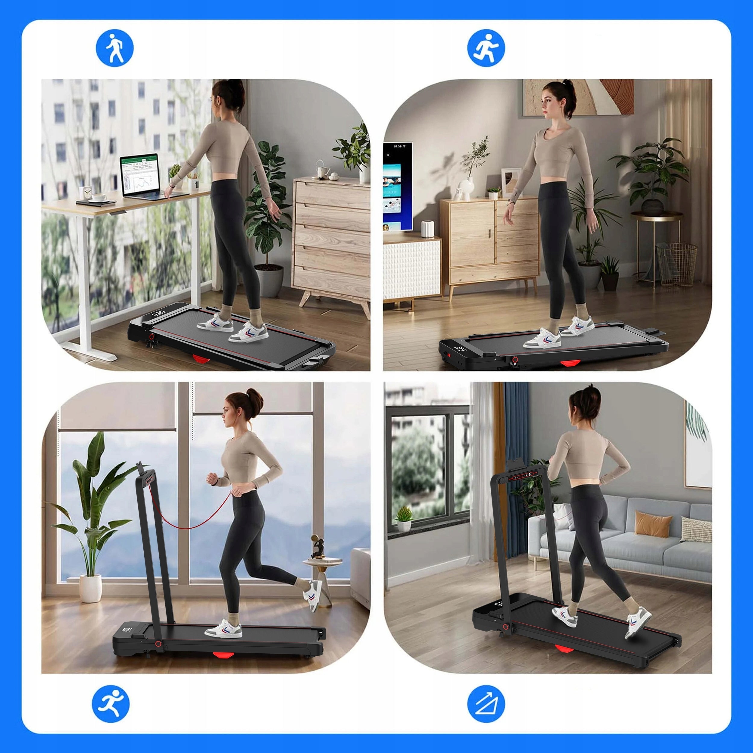 Electric Treadmill Folding Flat 12 km/h Bluetooth Shock Absorption 120 kg Manufacturer code 5905489745310