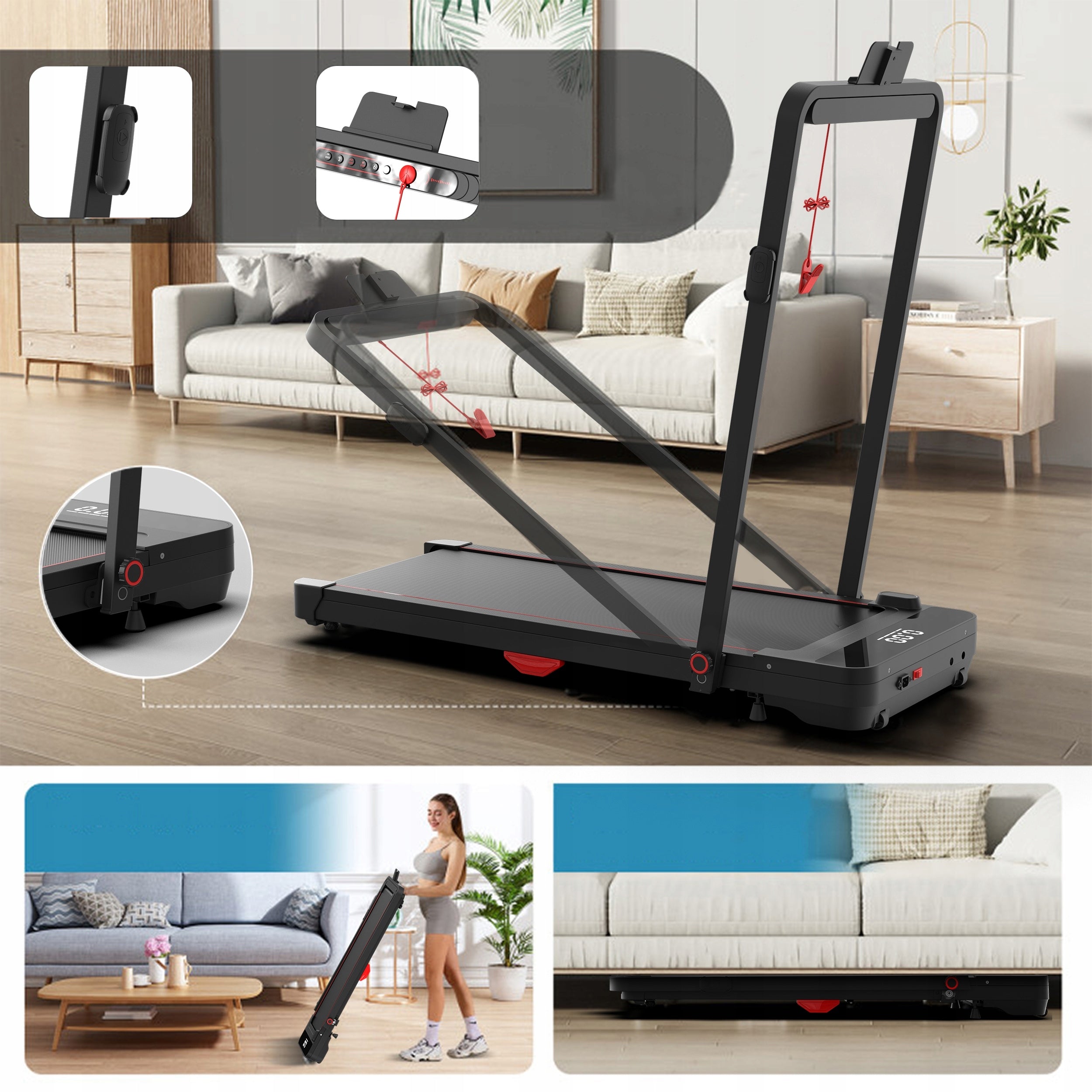 Electric Treadmill Folding Flat 12 km/h Bluetooth Shock Absorption 120 kg Packaging status original