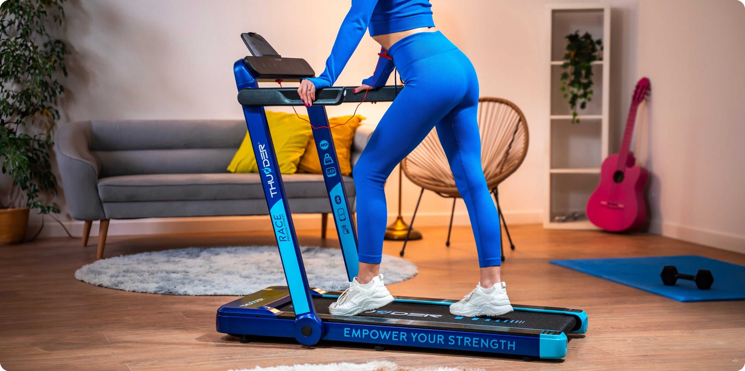 Electric Treadmill for Walking Under Desk Bed 14cm 14km/h RACE THUNDER Manufacturer code RACE-BLUE