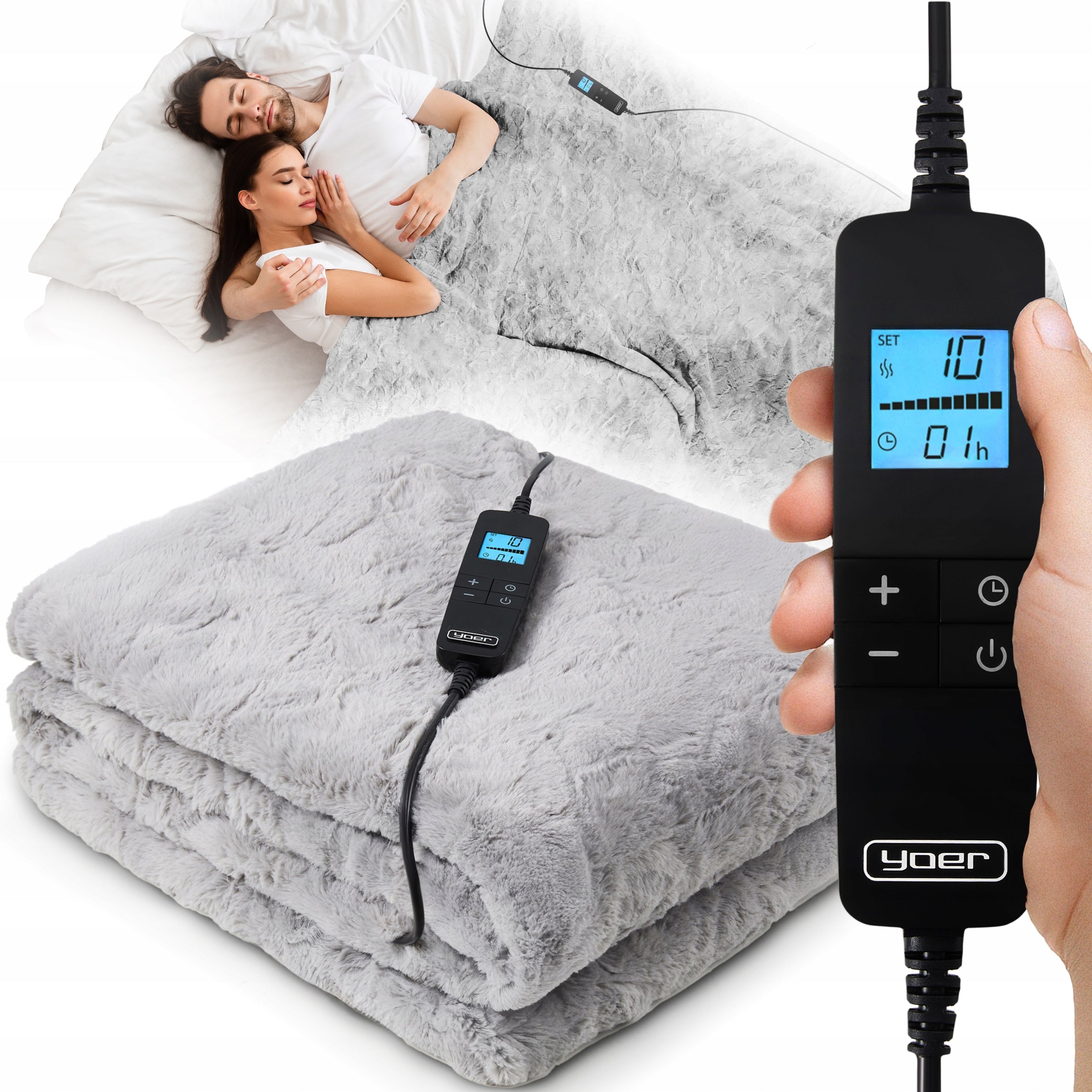 Electric blanket LARGE 180x160 Heating mat Yoer LCD remote control thick 160W +Timer