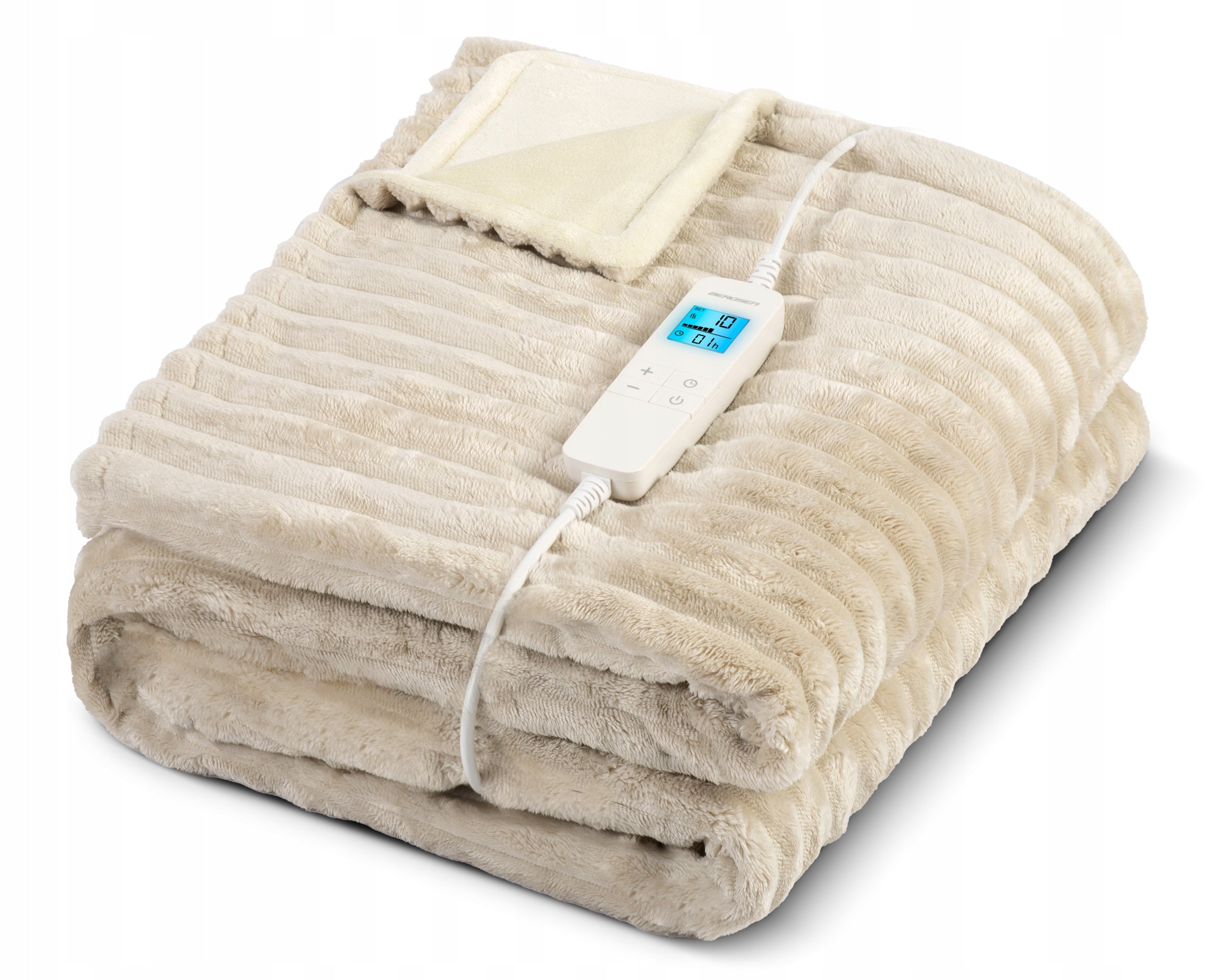 Electric blanket soft LARGE 180x160cm Heating mat Berdsen 160W + Timer Color brown