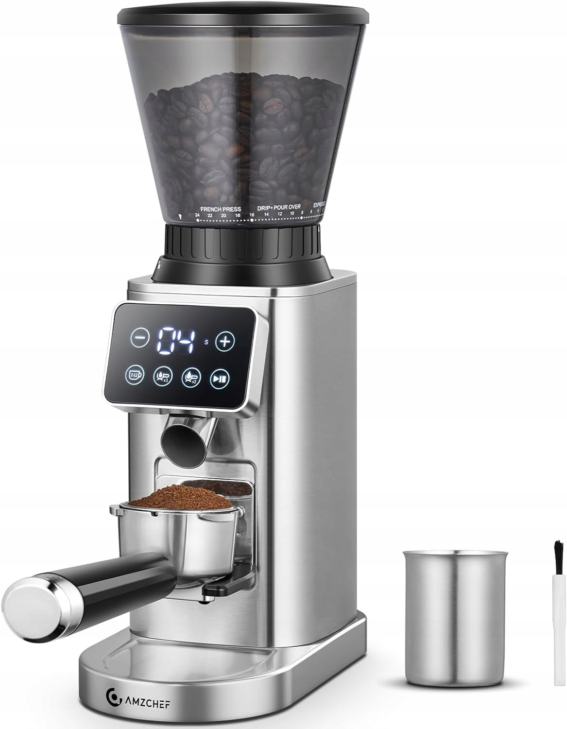 Electric coffee grinder AMZCHEF CG209-SV-14 150 W silver/grey