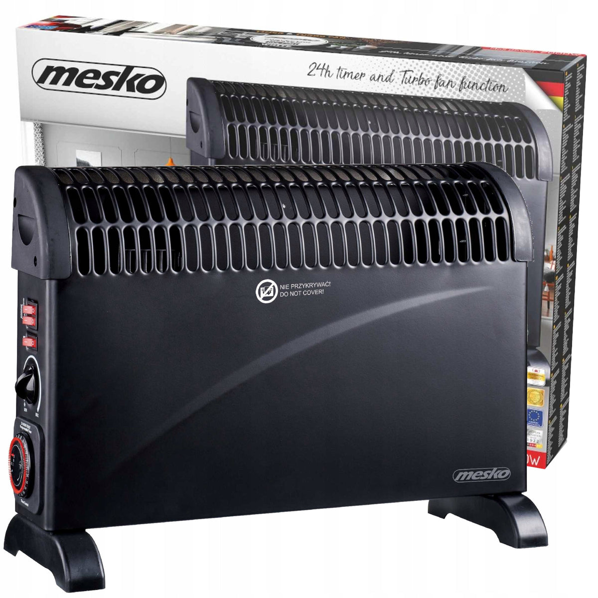 Electric convector heater TIMER Turbo air supply TIMER 24h 2000W Mesko