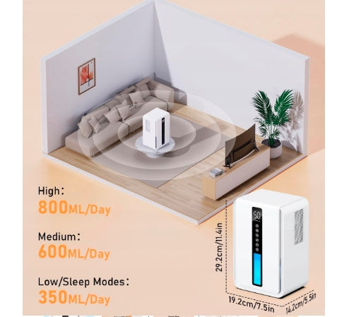 Electric dehumidifier DH01-01 2500ml with lamp and timer WHITE Brand no brand