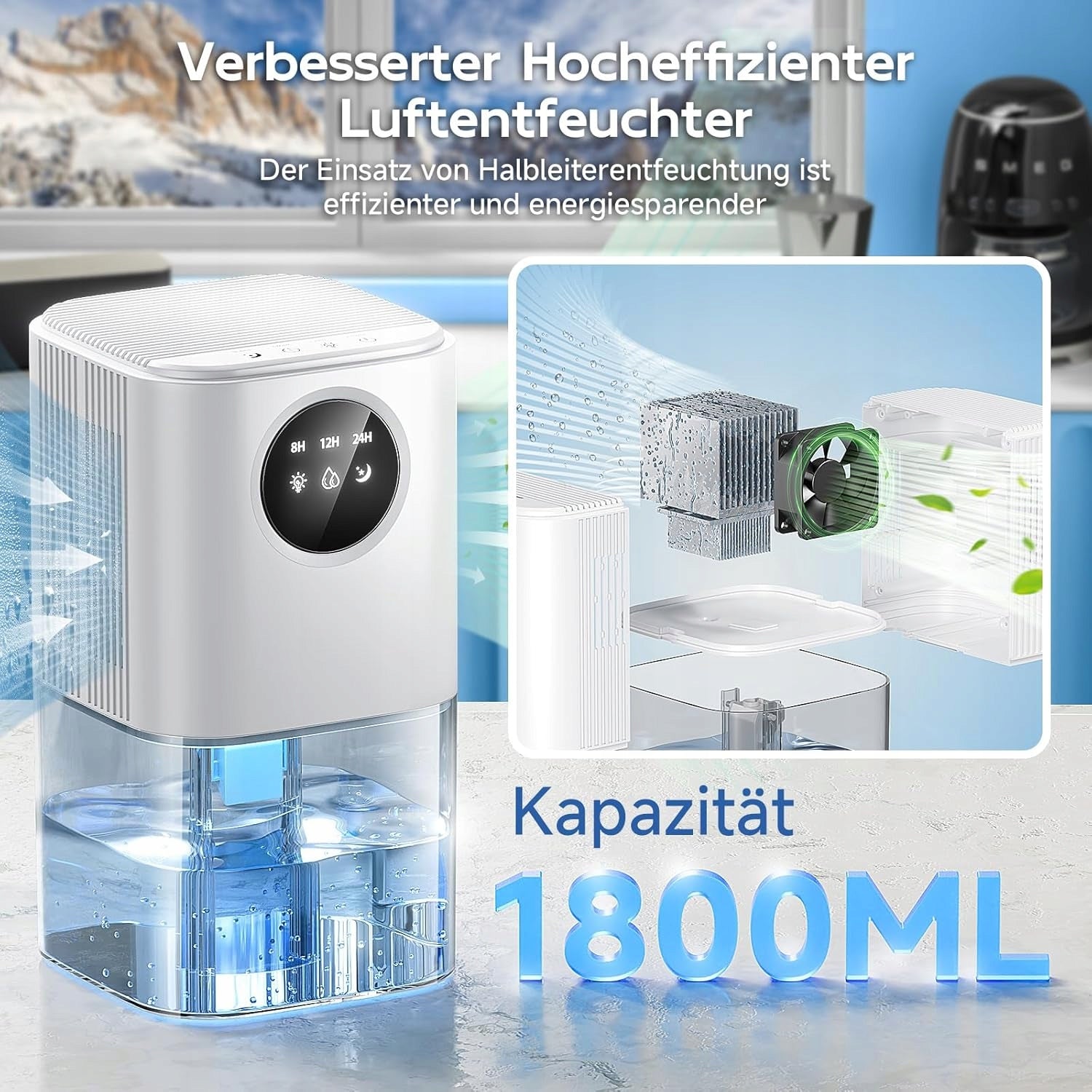 Electric dehumidifier QUIQEI 1800ml Manufacturer code B221