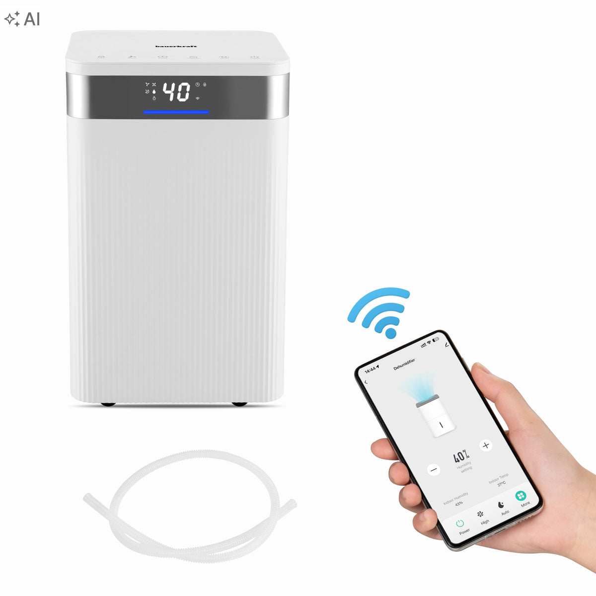 Electric dehumidifier moisture absorber Bauerkraft 12l/24h timer