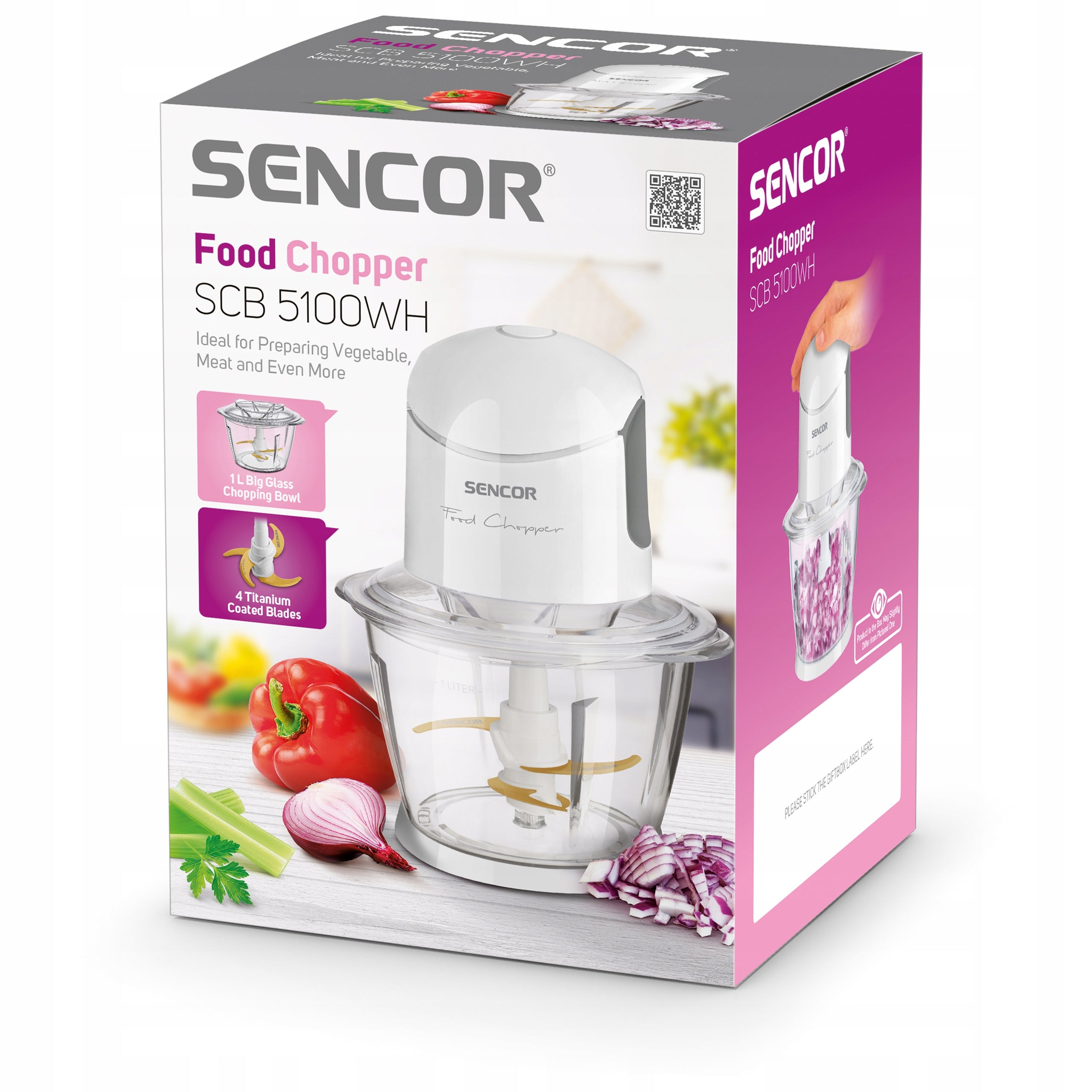 Electric food shredder 800W 1000ml Sencor SCB 5100WH-EUE3 Manufacturer code SCB 5100WH-EUE3