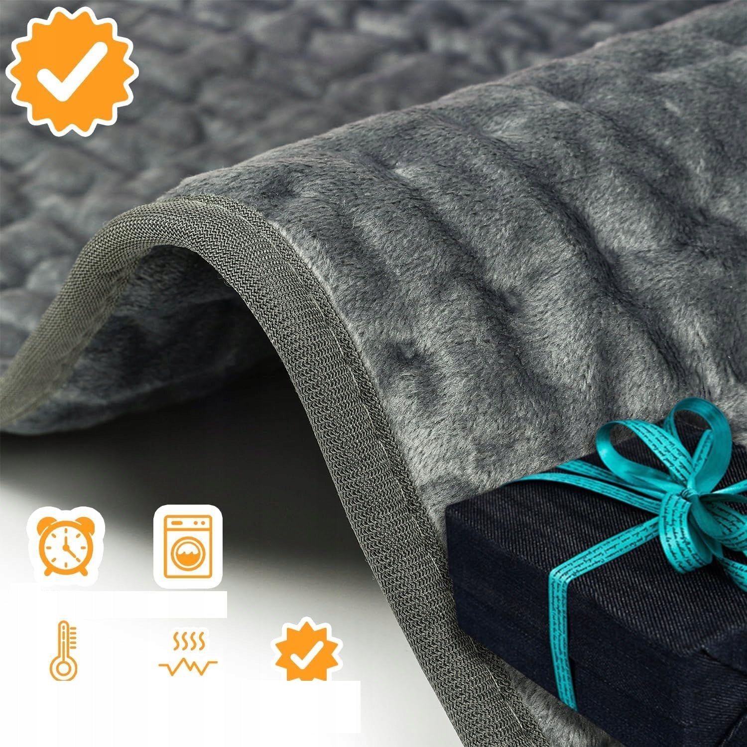 Electric grey fleece mat with remote control 60x30 cm Packaging status original