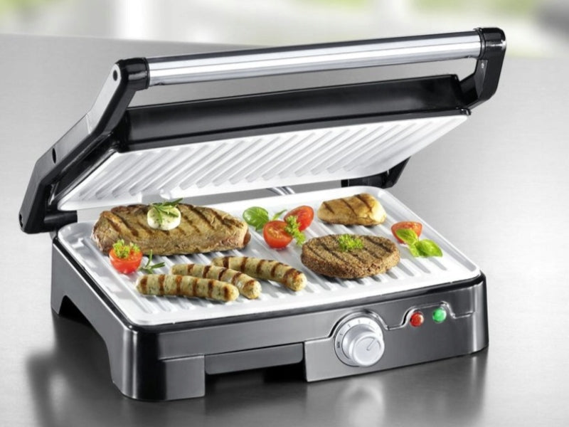 Electric grill Kanpek toaster oven for panini 1800 W silver/grey CERAMICS