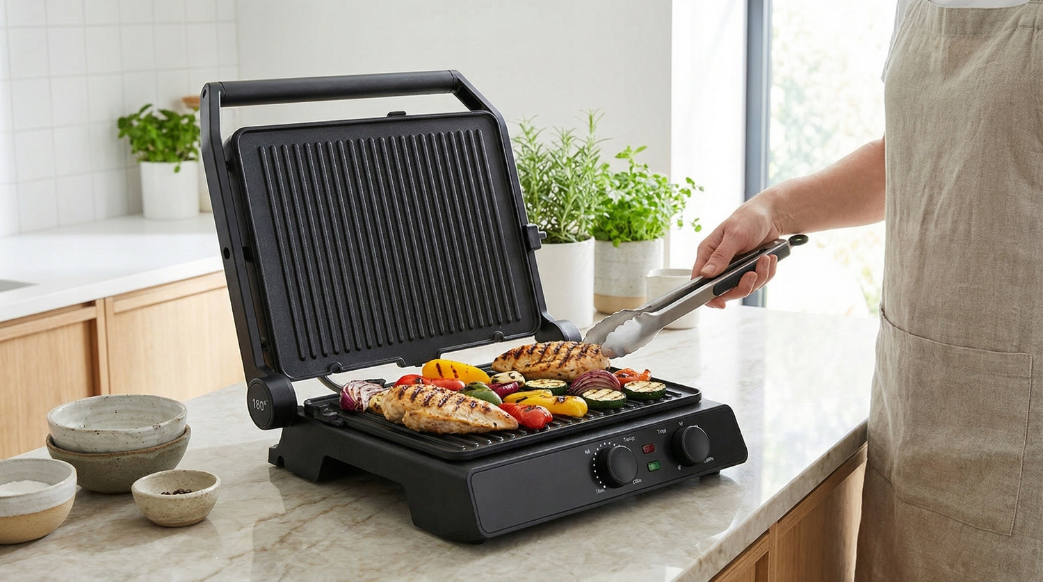 Electric grill Łucznik EG 0215 B 2000 W folding removable plates ILAG Packaging status original