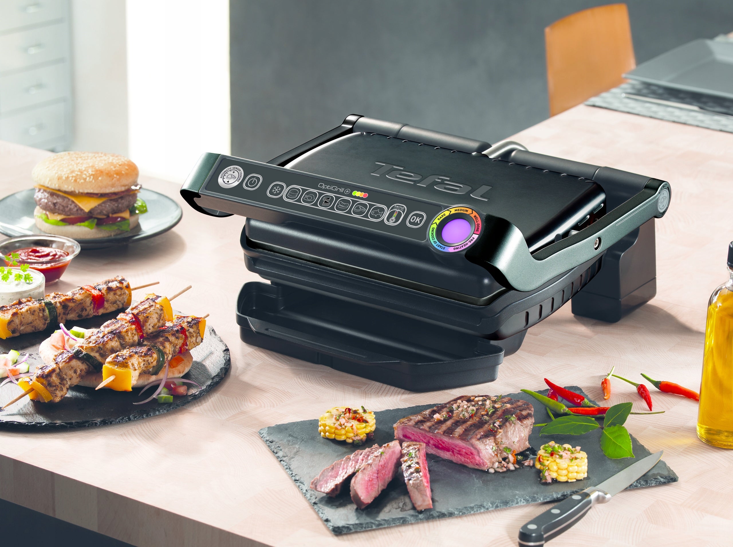 Electric grill TEFAL OptiGrill+ GC7148 Dominant color black