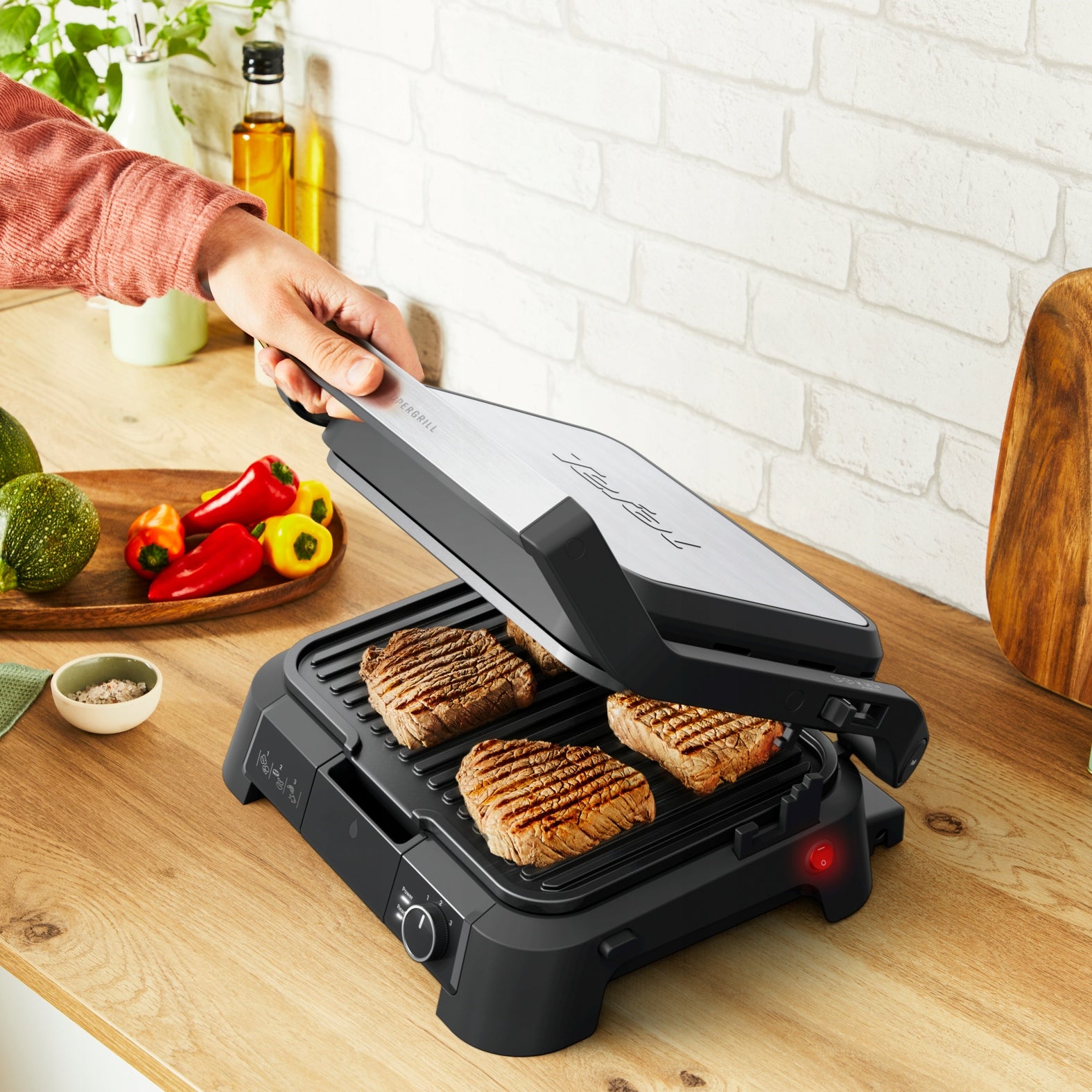 Electric grill TEFAL SuperGrill GC517DE0 4in1 panini waffle toaster 2000W Temperature control yes