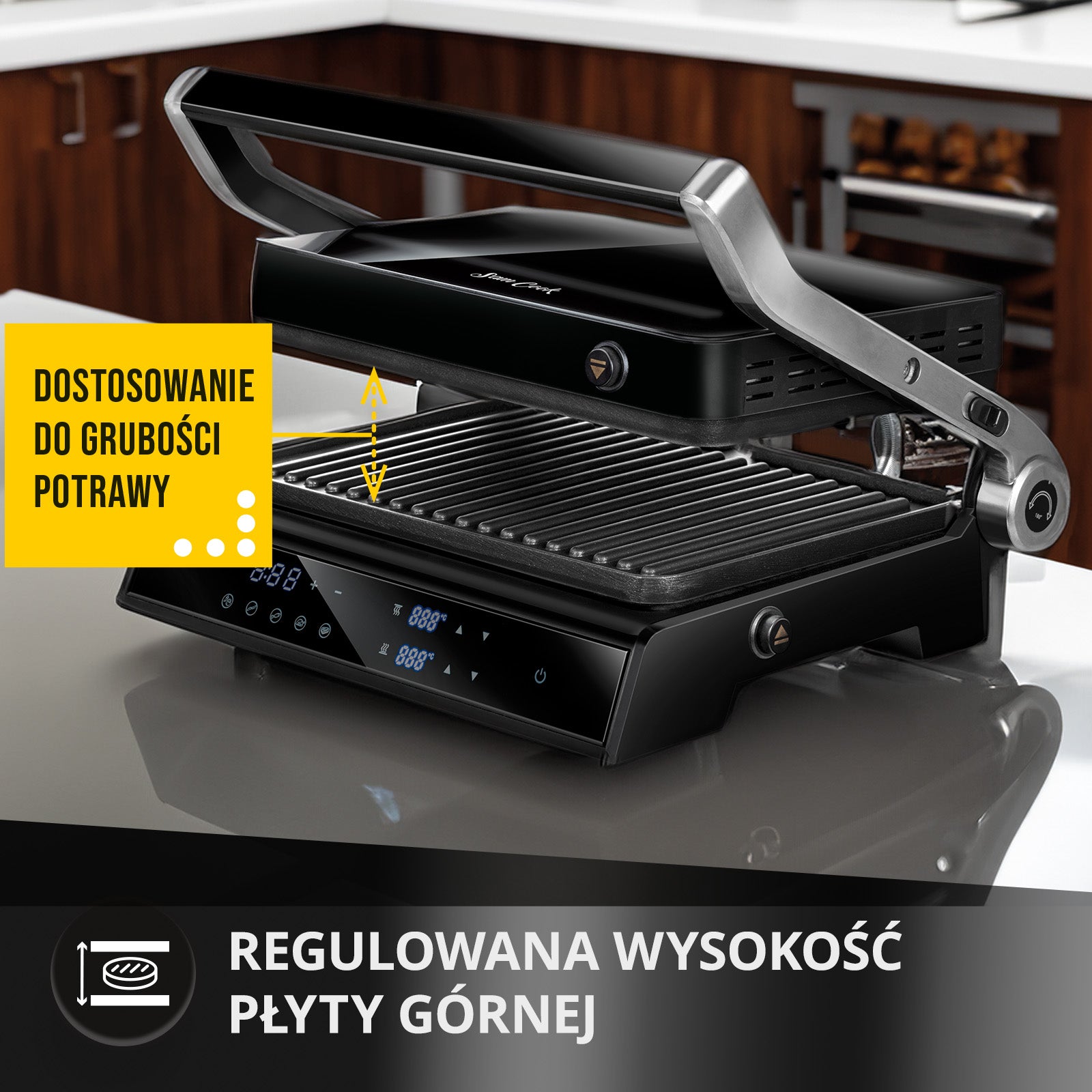 Electric grill contact panini folding MPM PSC-140/B black 2200 W Brand Sam Cook