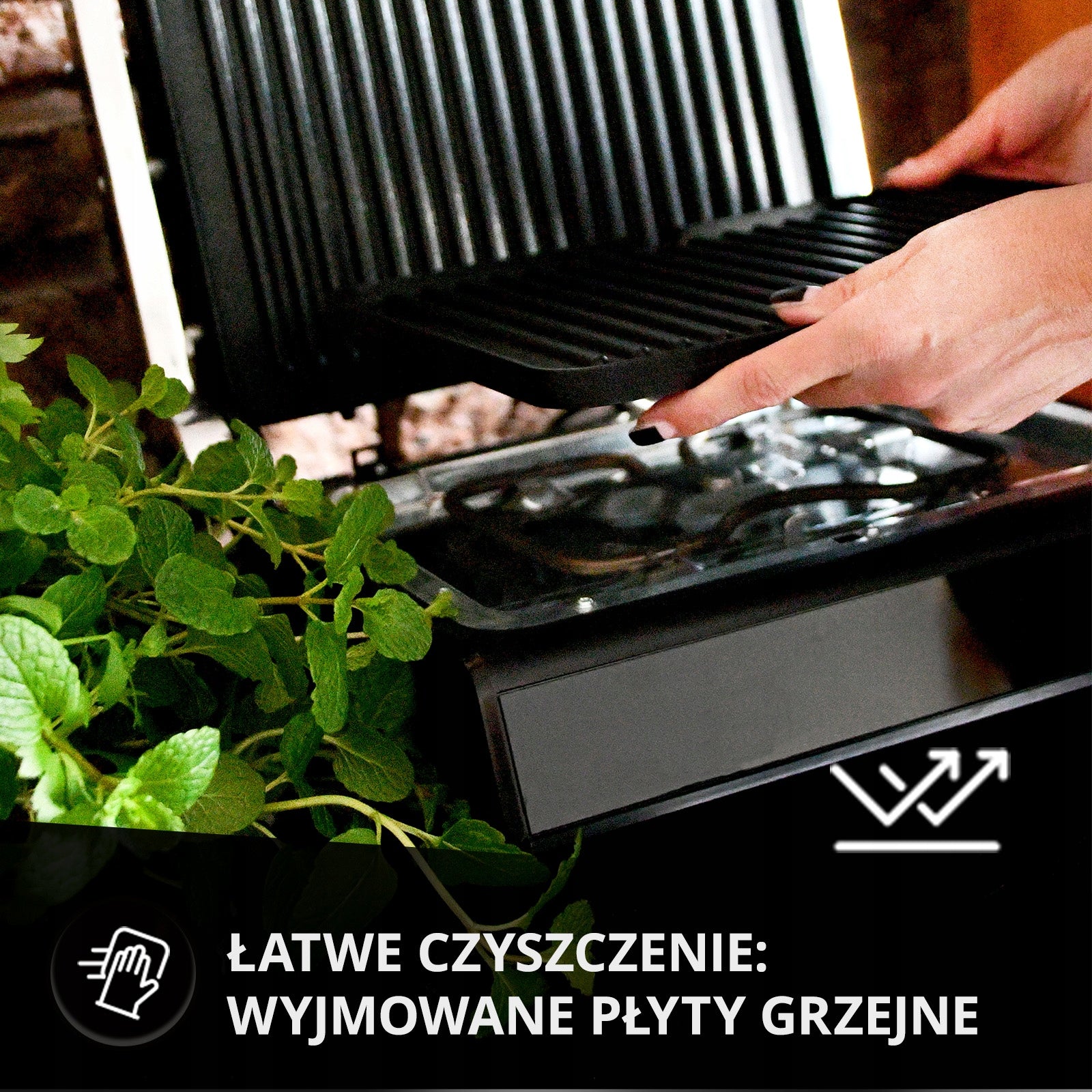 Electric grill contact panini folding MPM PSC-140/B black 2200 W Manufacturer code PSC-140/B