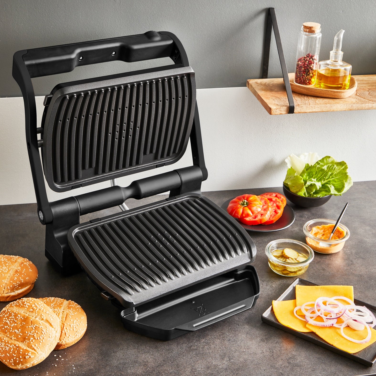 Electric grill toaster Optigrill+ GC717810 2000 W folding black Packaging status original