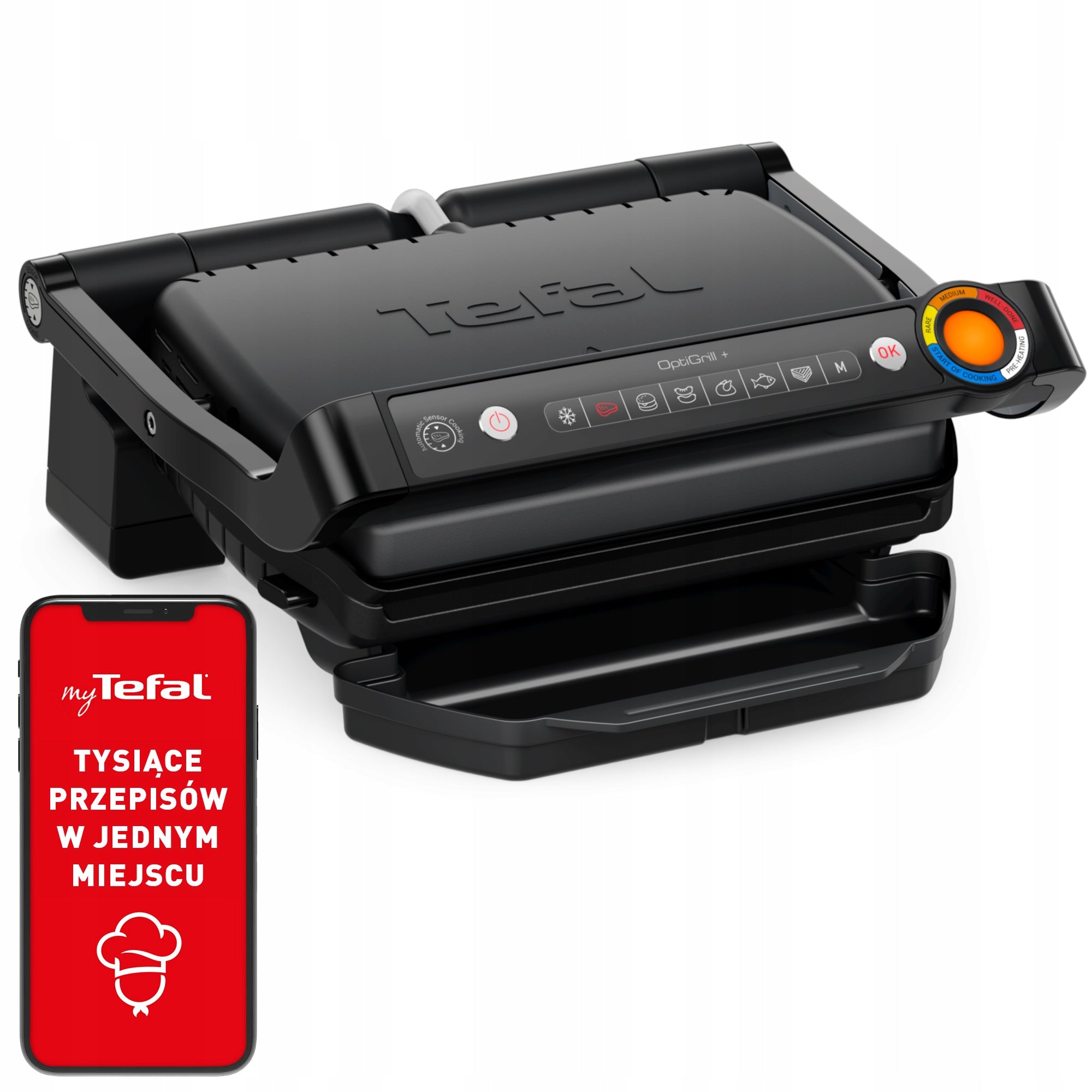 Electric grill toaster Optigrill+ GC717810 2000 W folding black