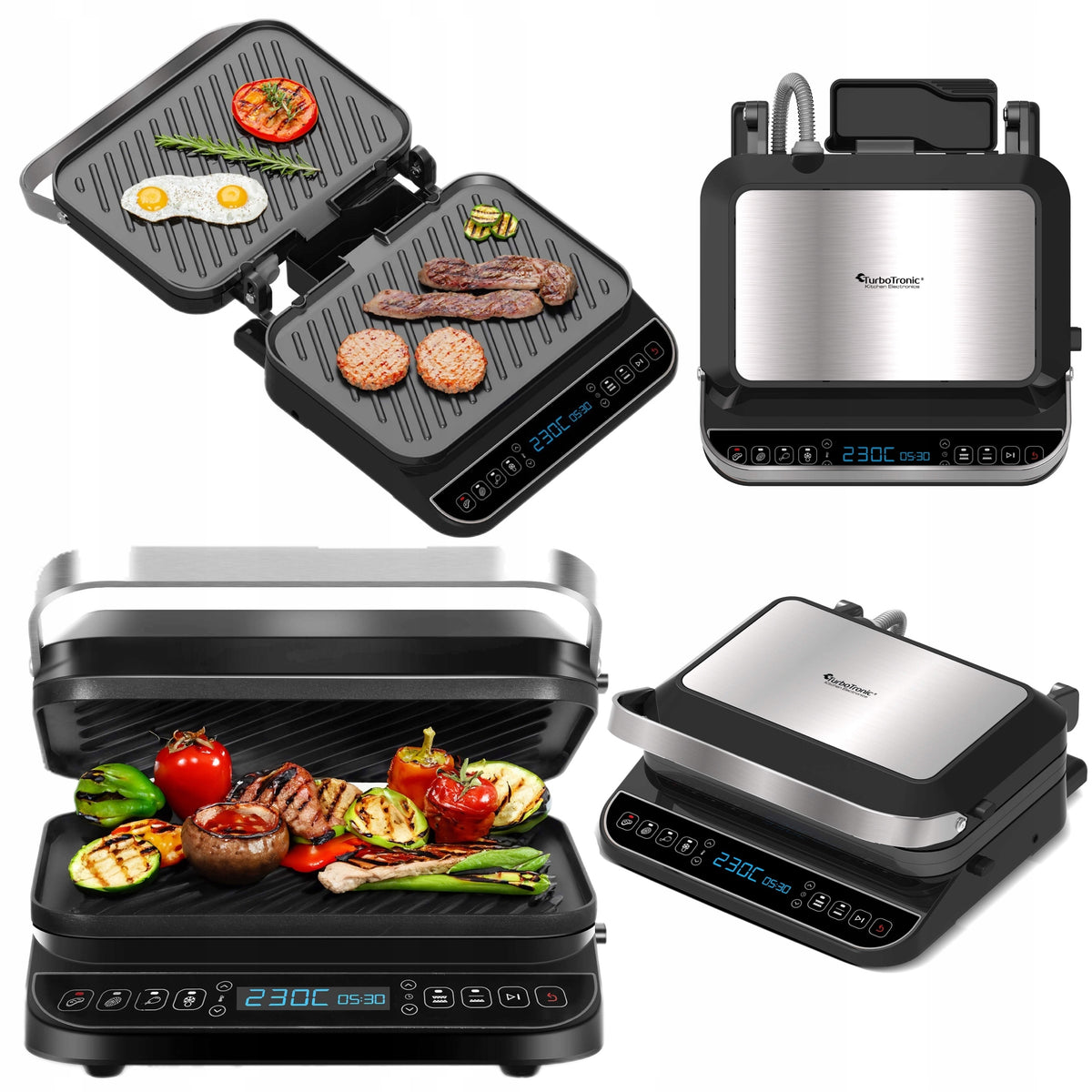 Electric grill toaster folding balcony TurboTronic 2000W