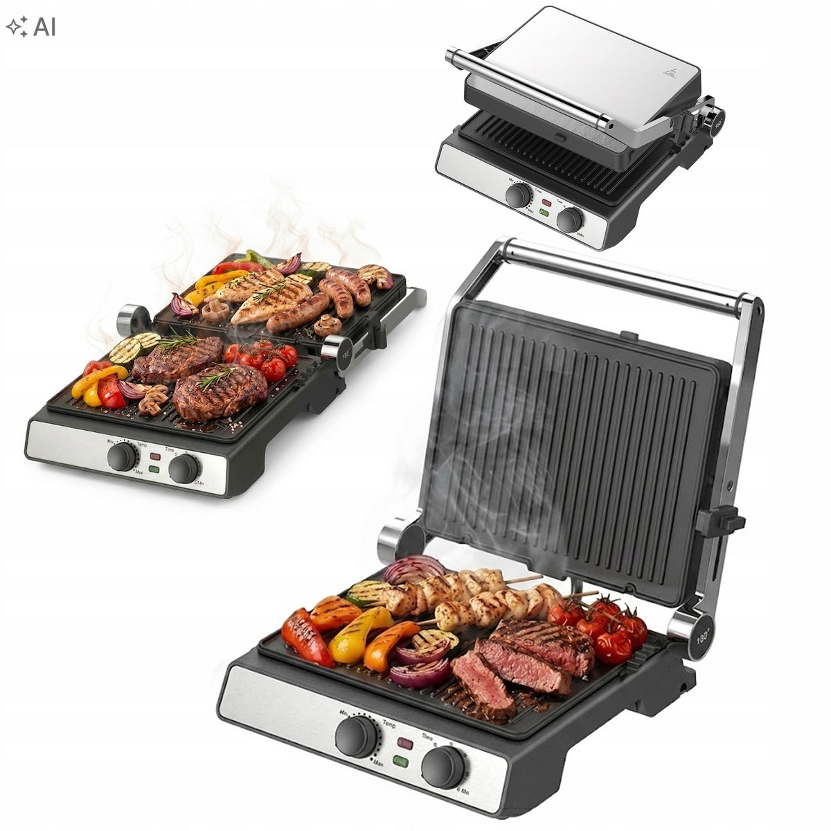 Electric grill Łucznik EG 0215 S 2000 W folding removable plates ILAG