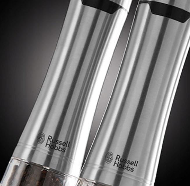 Electric grinder Russell Hobbs 2x electric grinder salt and pepper silver Manufacturer code Młynek do soli i pieprzu z regulacją