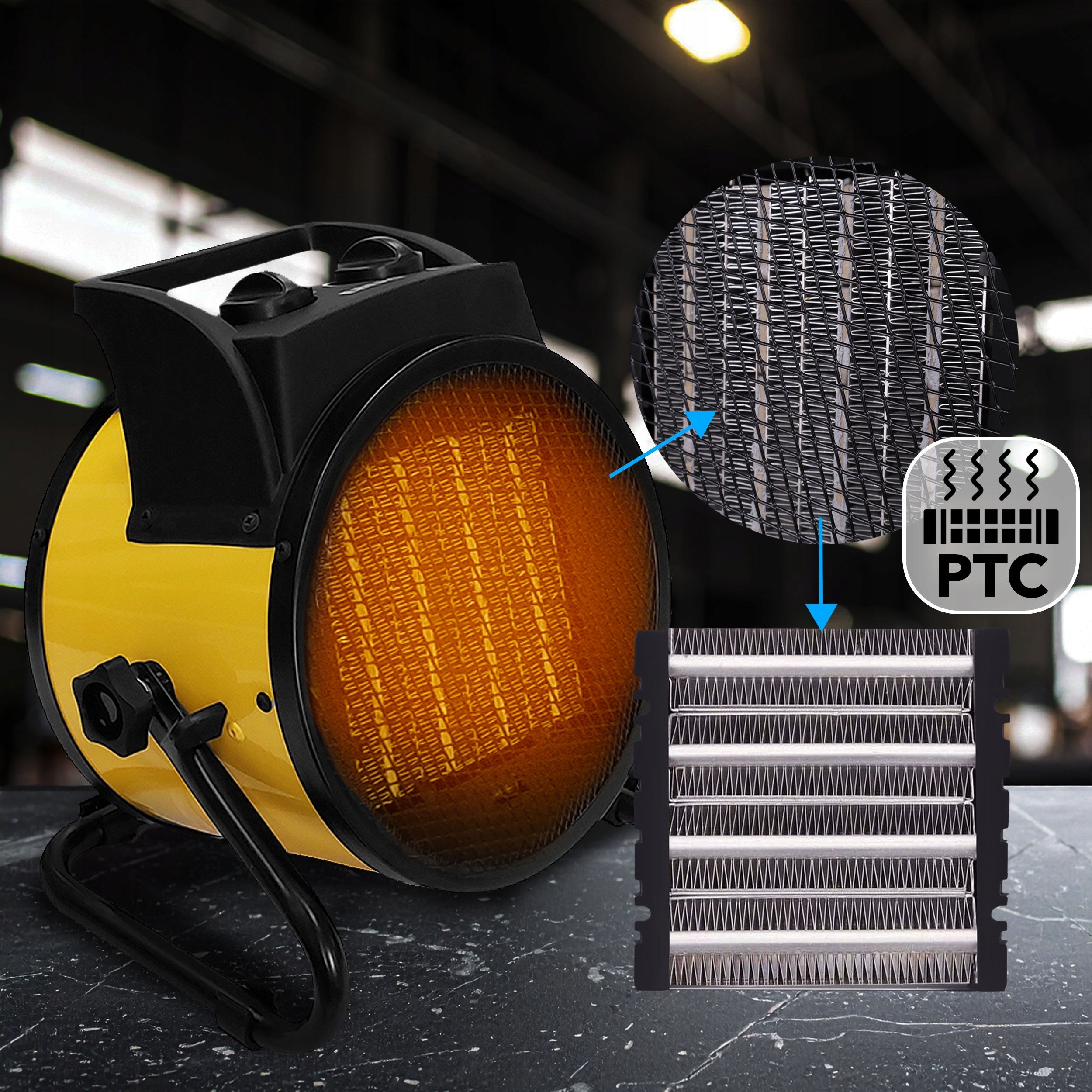 Electric heater EBERG 3kW PTC blower apron heater + thermostat Packaging status original