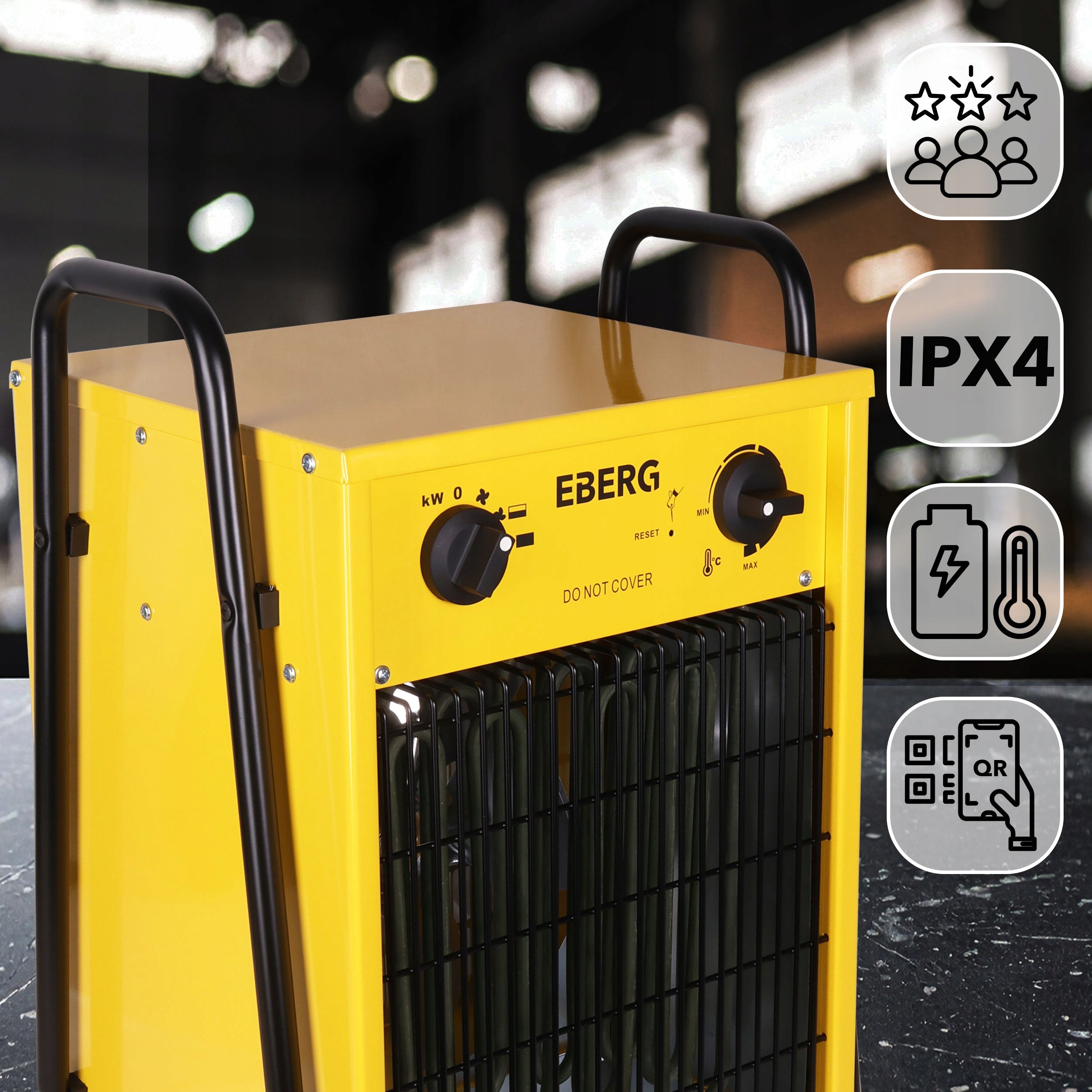 Electric heater apron blower heater + thermostat EBERG 9kW PRO Manufacturer code EBH 90A