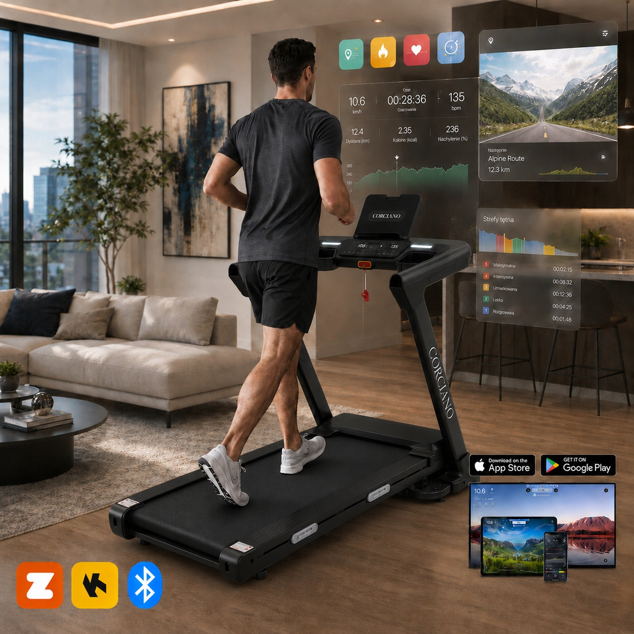 Electric home treadmill Pisa Corciano 16km/h Auto Rise 20% APPLICATION Manufacturer code Bieżnia_PIZA
