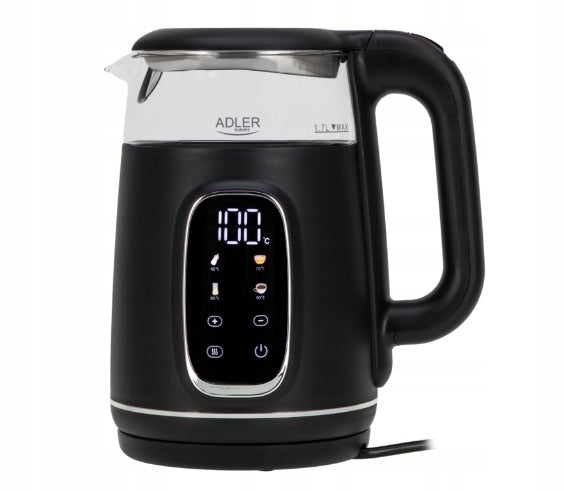 Electric kettle Adler with temperature control AD1305 2200W 1,7l black Manufacturer code AD1305BS