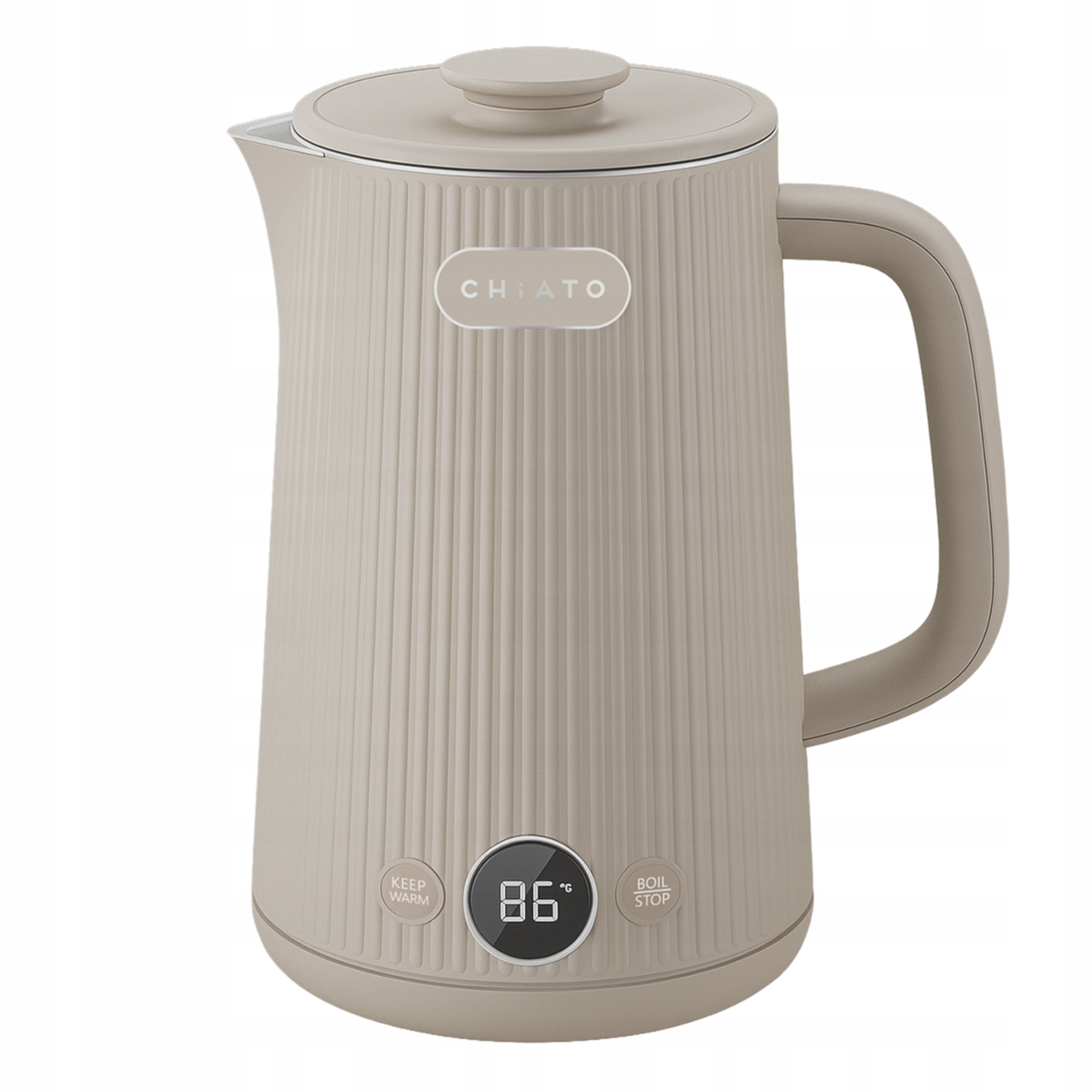 Electric kettle CHiATO heatPLAY Groove 1.7 l sand with display