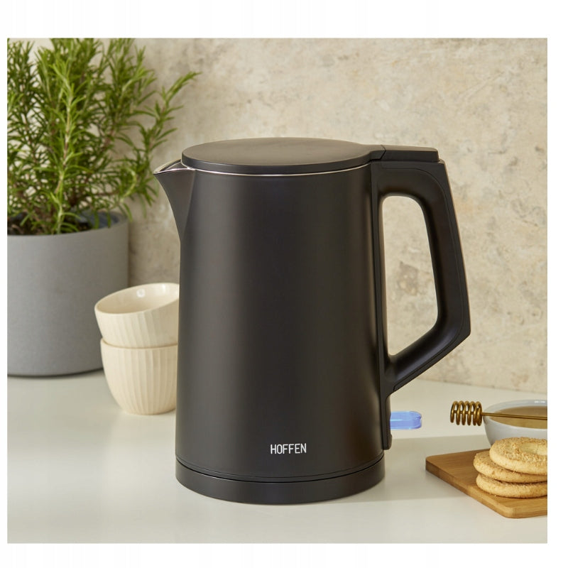 Electric kettle Hoffen, elegant, metal, resistant 2200 W 1,8 l black Manufacturer code hoff
