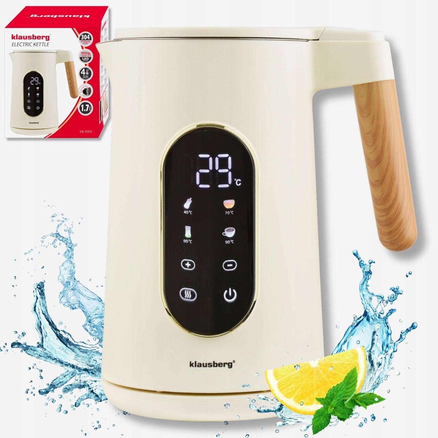 Electric kettle Klausberg KB-9005 2200 W 1,7 l beige