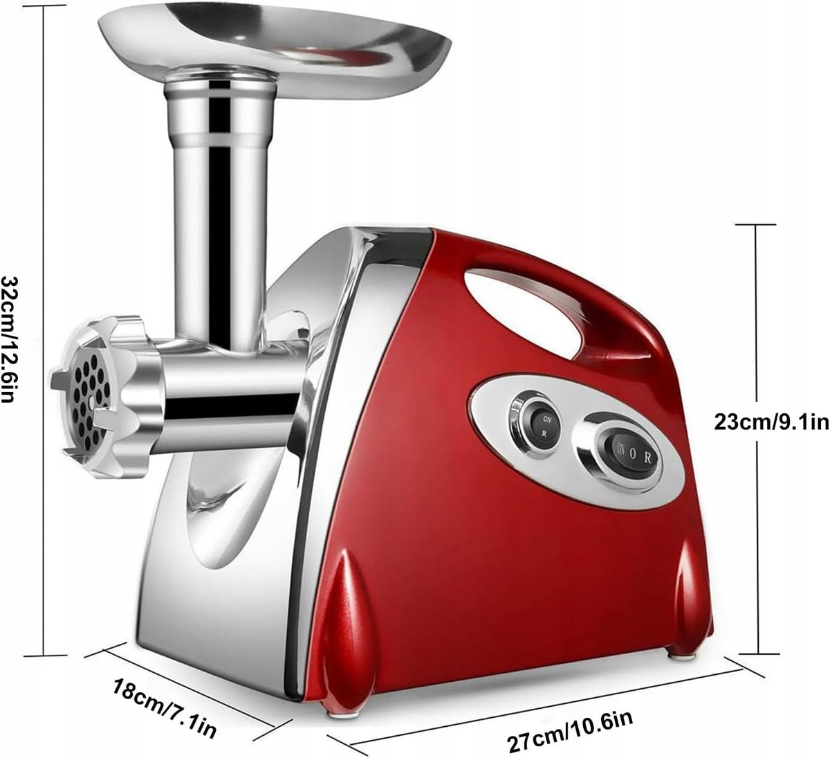 Electric meat grinder 2800W stainless steel 3 sieves red 220V Manufacturer code maszynka do mięsa elektryczna 2800W 3 sita