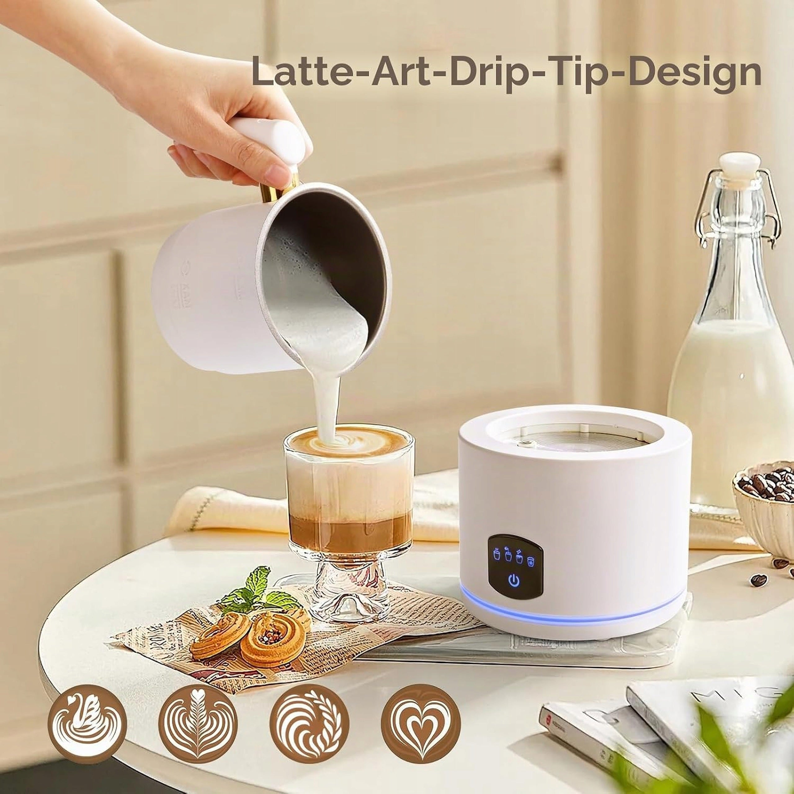 Electric milk frother 4in1 430ml 400W hot and cold for latte Manufacturer code spieniacz do mleka elektryczny, spieniacz do