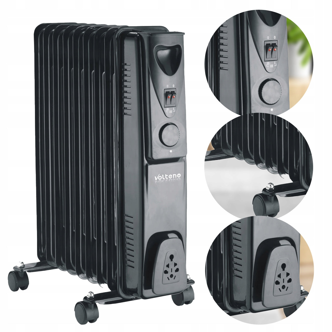 Electric oil heater 9 ribs black Volteno VO0156 2000W Brand Volteno