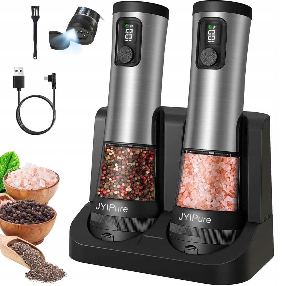 Electric pepper and salt grinder 800mah usb-c charging base