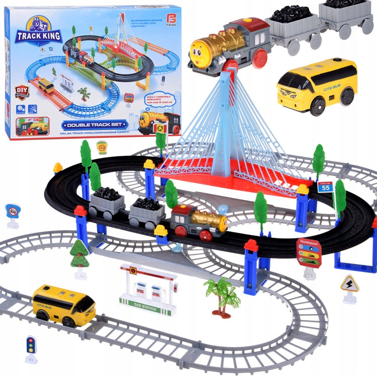 Electric queue 2in1 Locomotive with Wagons + Track and Bus ZA5886