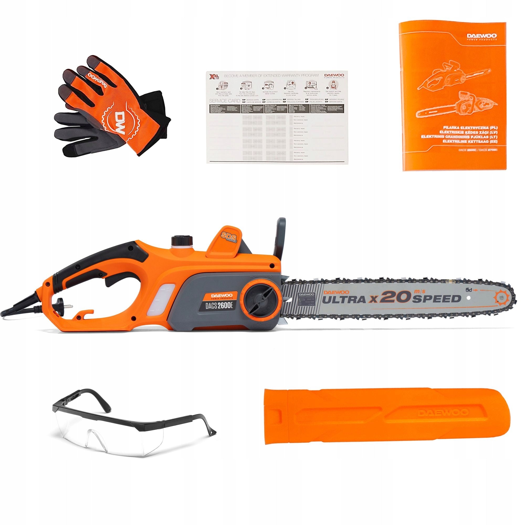 Electric saw DAEWOO DACS 2600E 2400W 40 cm + Glasses and Gloves
