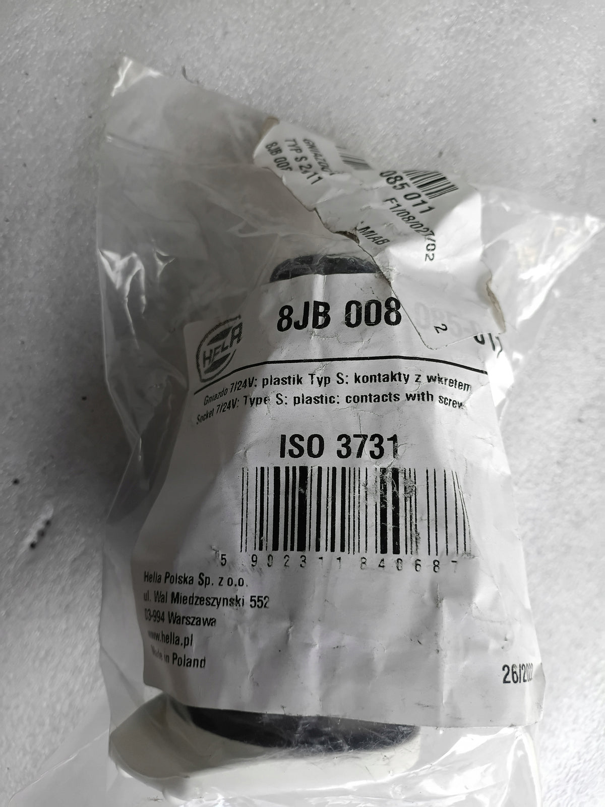 Electric socket Hella 8JB008085011 TYPE S