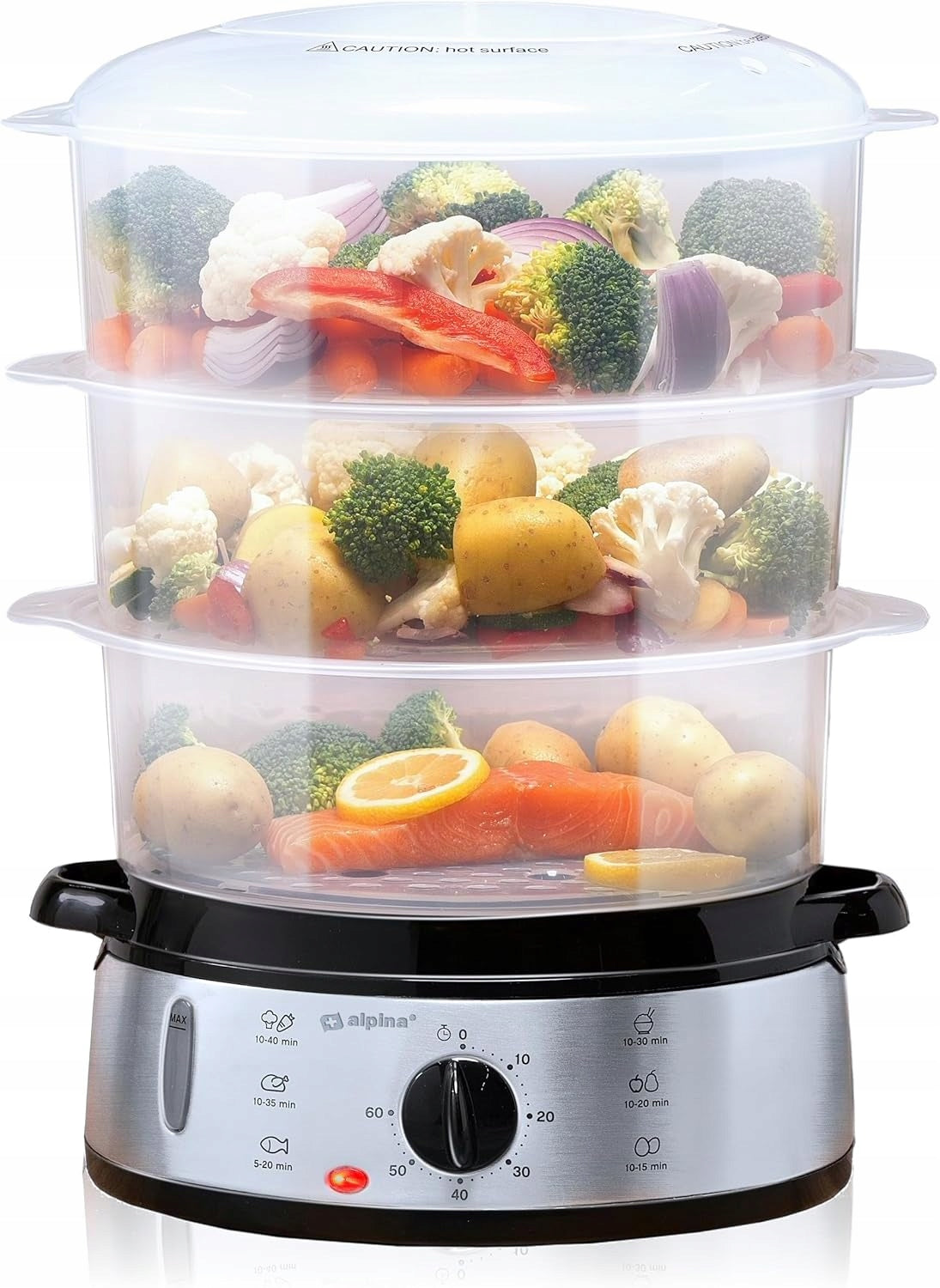 Electric steamer ALPINA 800W INOX TIMER