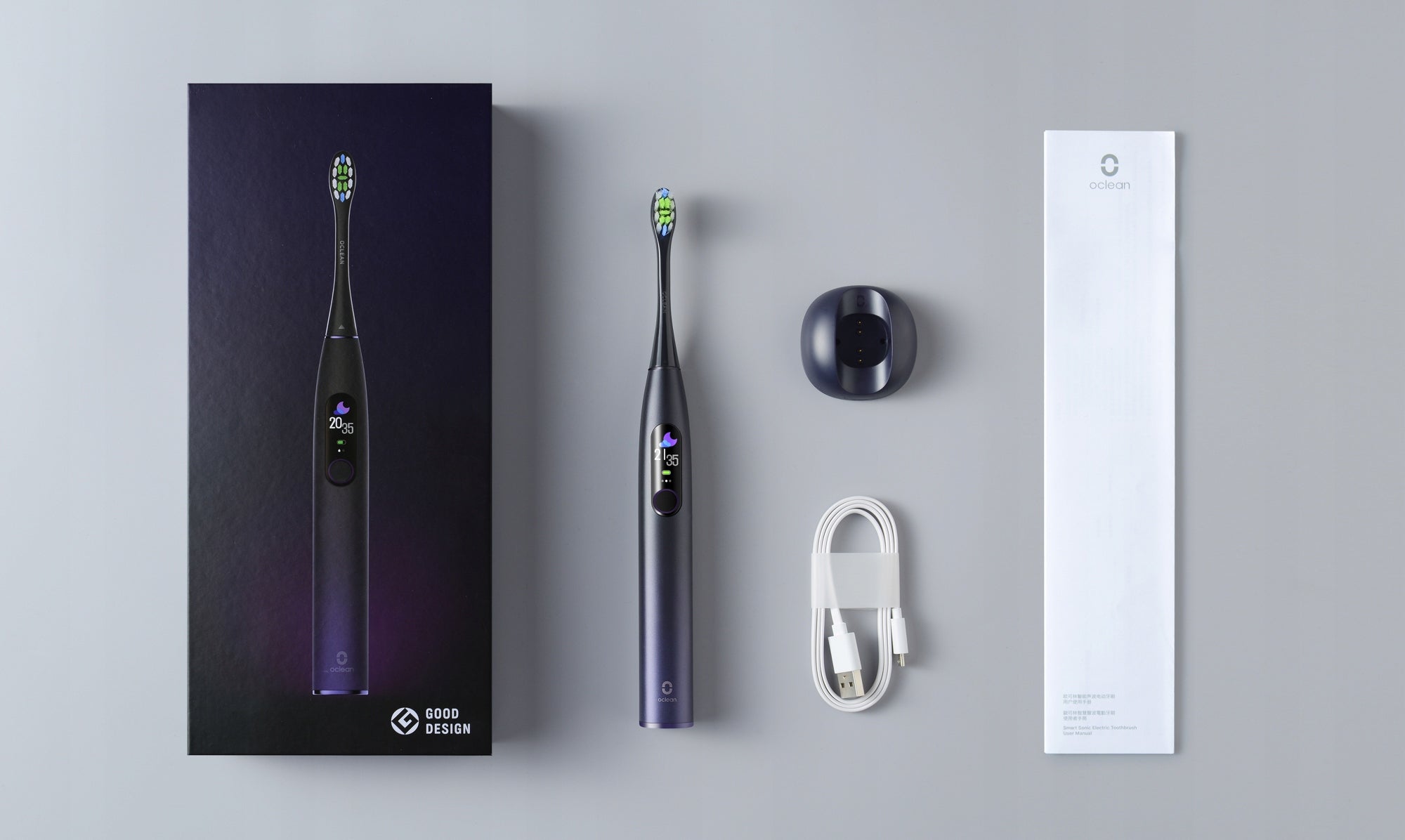 Electric toothbrush Oclean X Pro Aurora Purple Manufacturer code 6970810551464