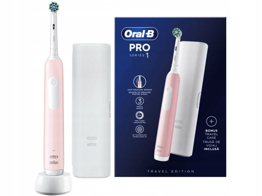 Electric toothbrush Oral-B Pro Series 1 pink 3 modes + case