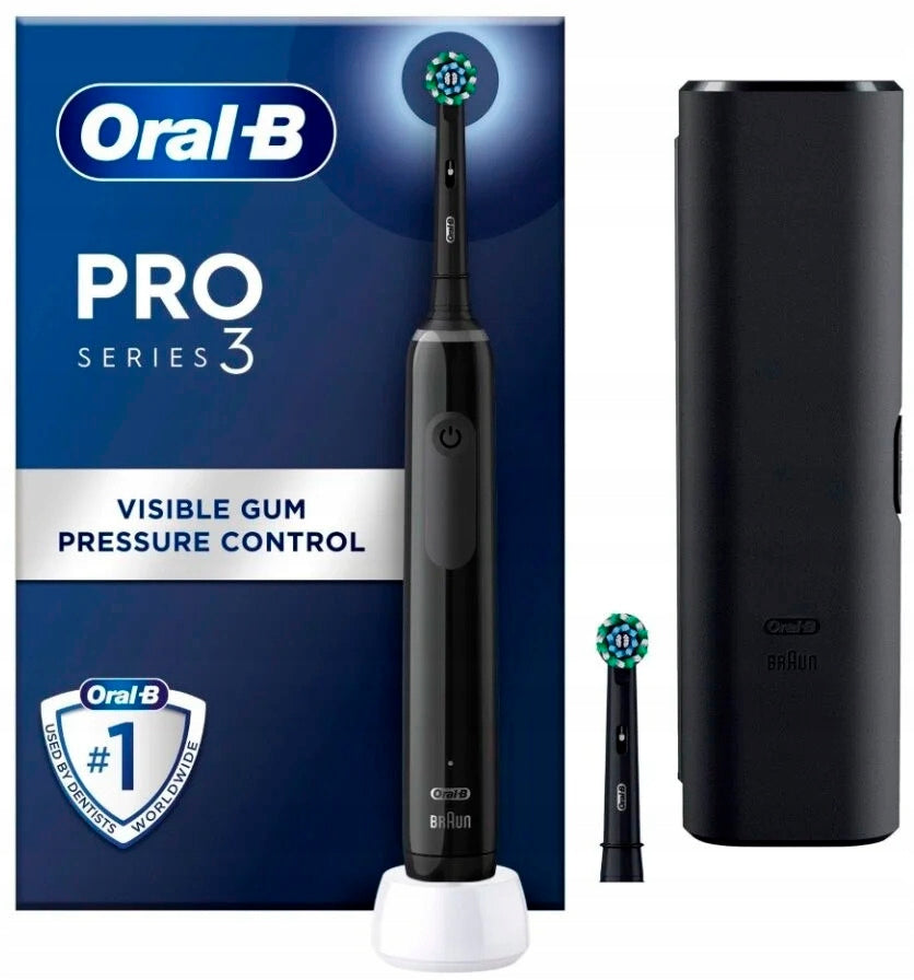 Electric toothbrush Oral-B Pro3 Black + Extra CA Black Brush Head + TC