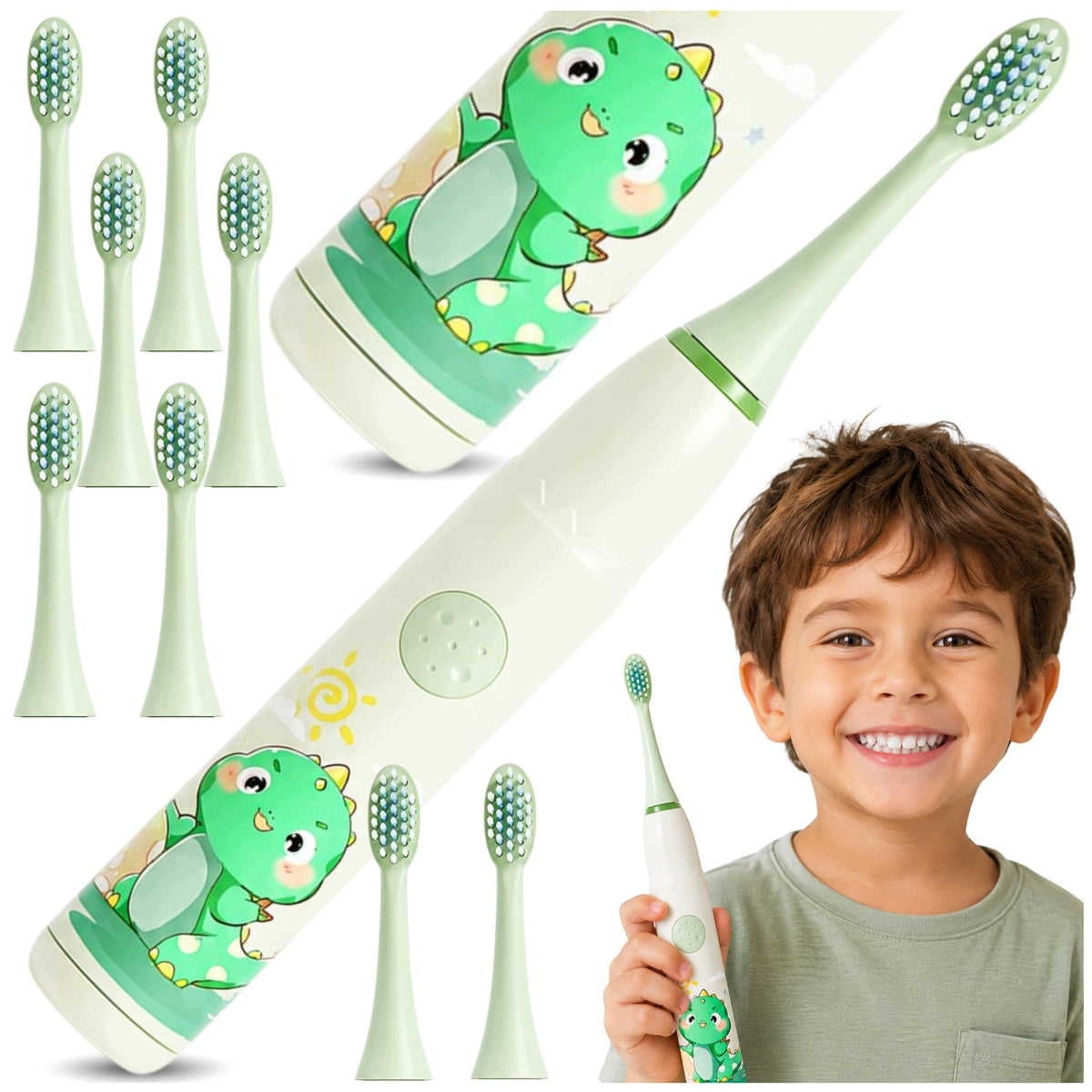 Electric toothbrush for children sonic teeth 4 modes + 8 tips