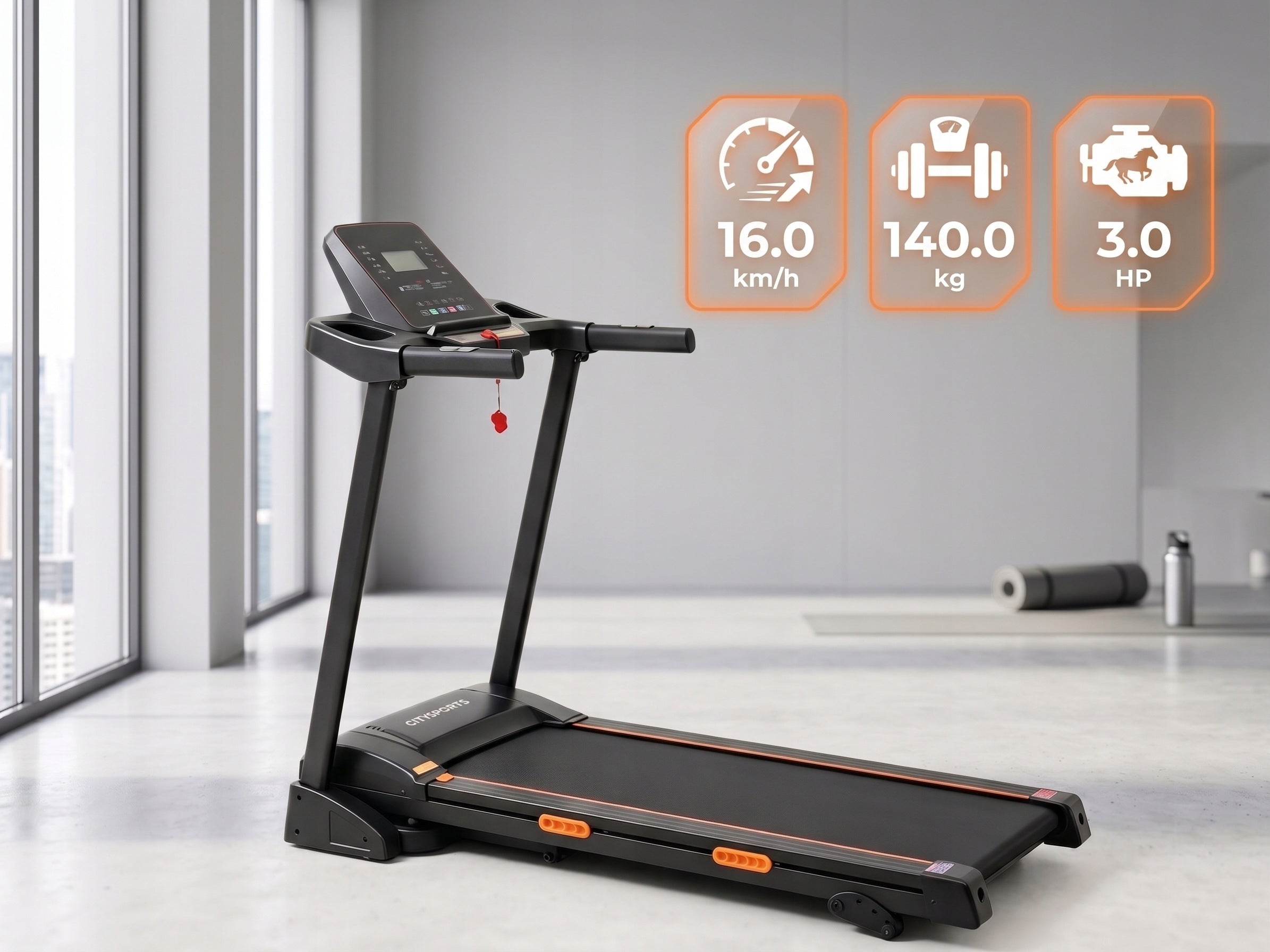 Electric treadmill Corciano FIDZI Bluetooth Application 140kg 16km/h Manufacturer code BIEZNIA_FIDZI