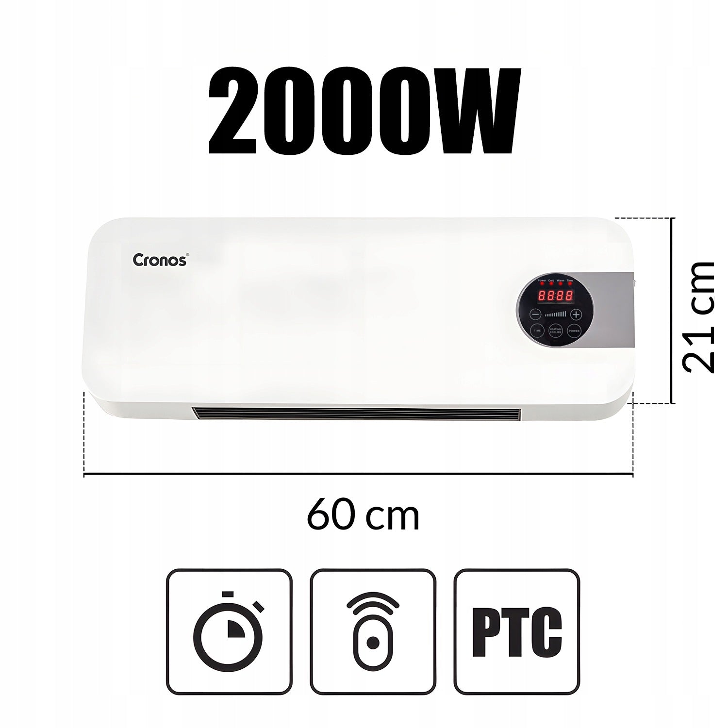 Electric wall heater Cronos HFH-201 1500W Brand Cronos
