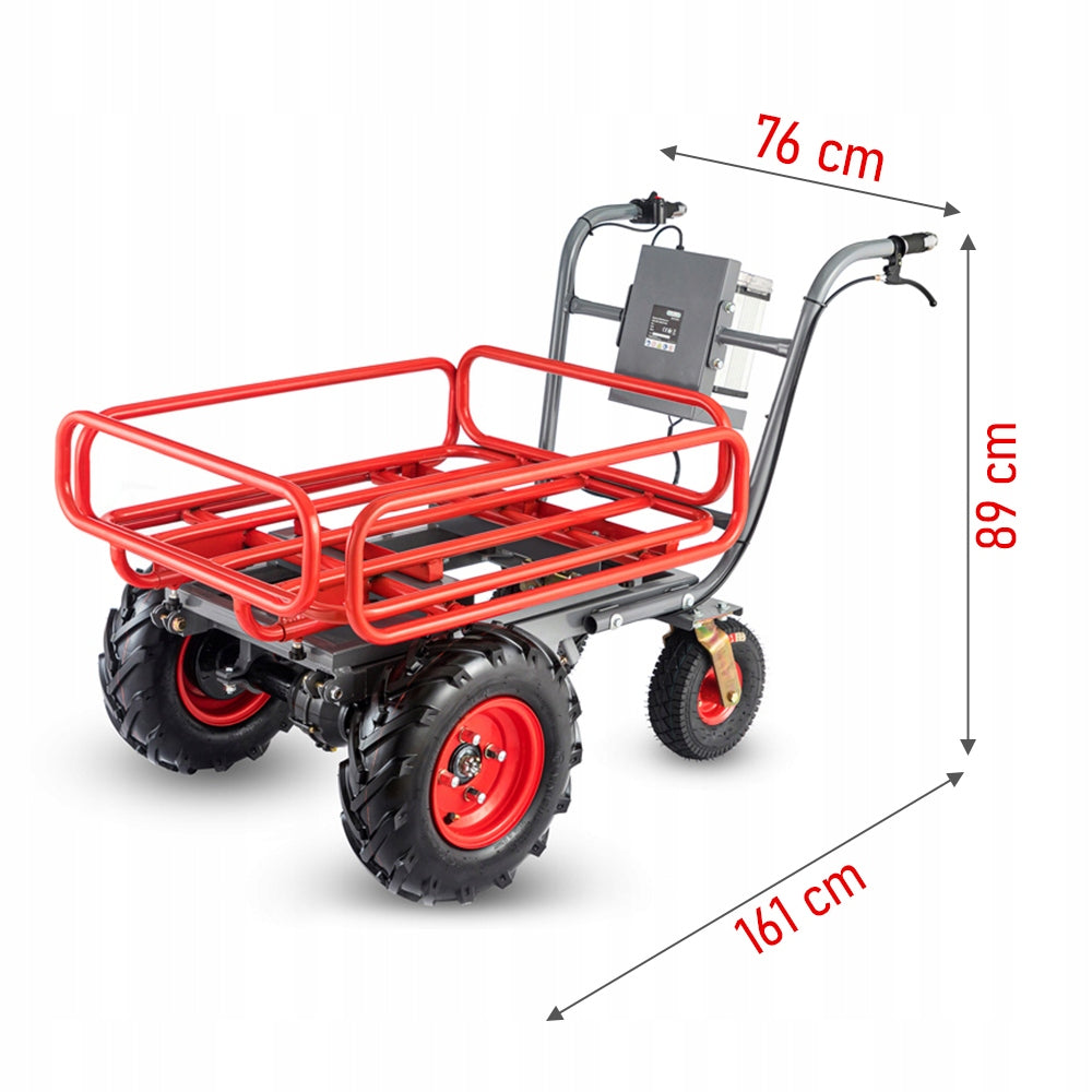 Electric wheelbarrow construction garden cradle BAUMR-AG 2in1 120 L 300 kg 40 V Kind wheelbarrow
