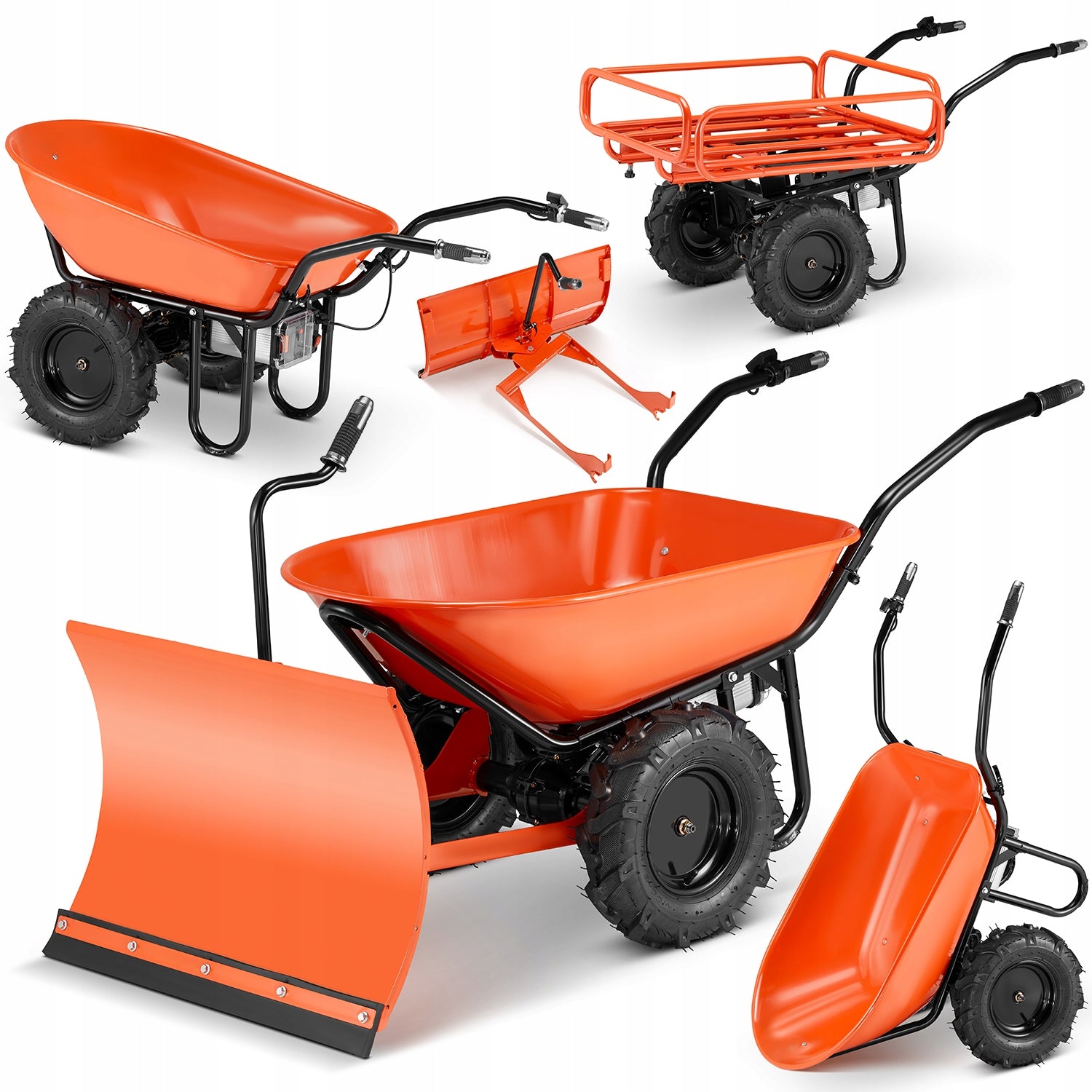 Electric wheelbarrow construction garden cradle BAUMR-AG 3in1 120L 260kg 40V