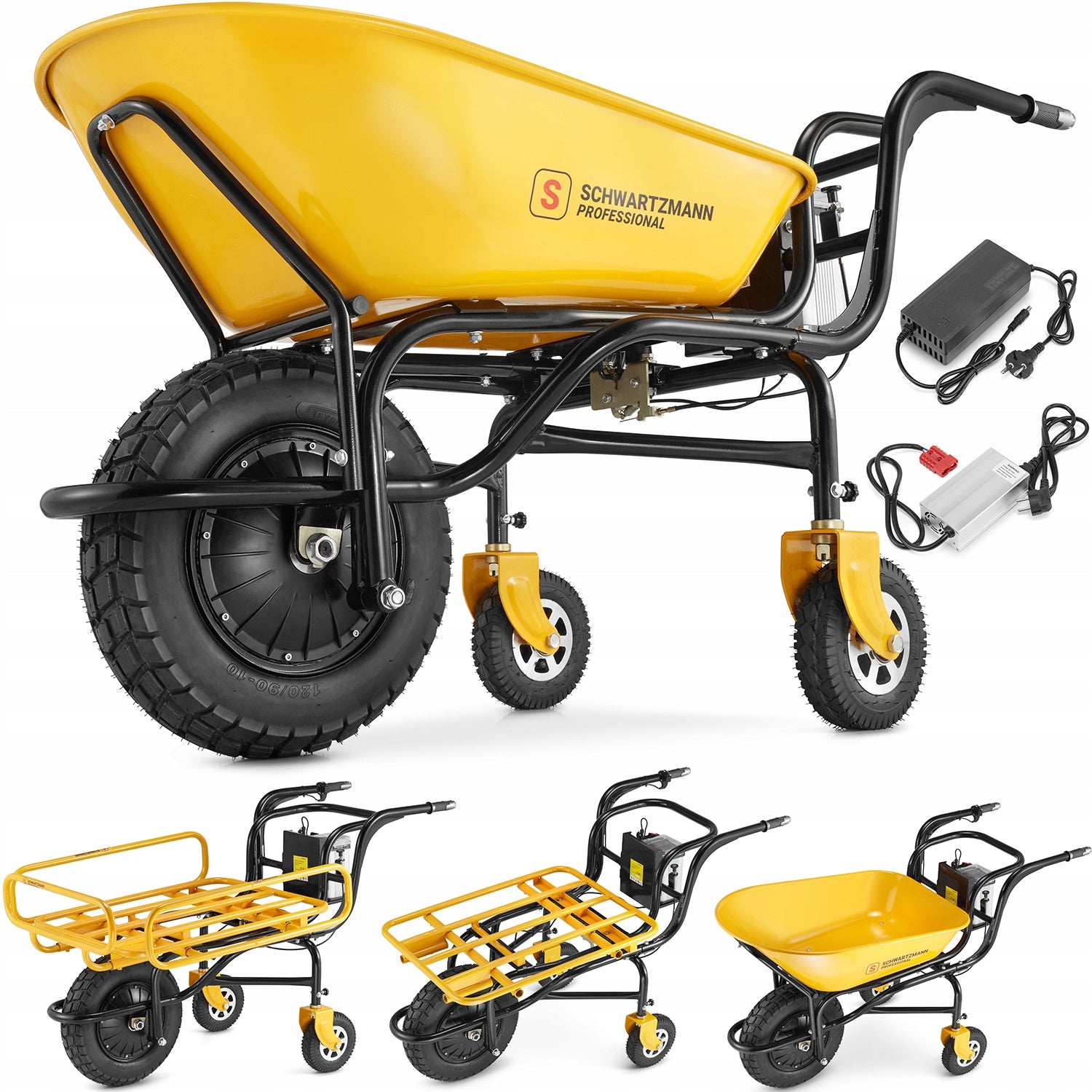 Electric wheelbarrow for battery with drive electric hauler 350W 150kg